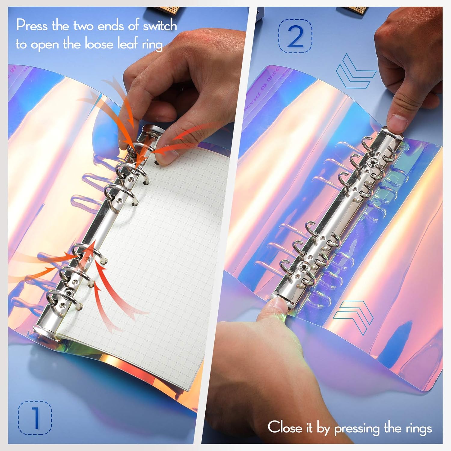6 Pieces Rainbow Clear Notebook Binders 6-Ring Planner Binder Soft PVC Binder Transparent A6 Binder Cover Loose Leaf Personal Planner with Snap Button Closure 5 81BdIwy6f3L. AC SL1500 - northernschoolofshiatsu.co.uk