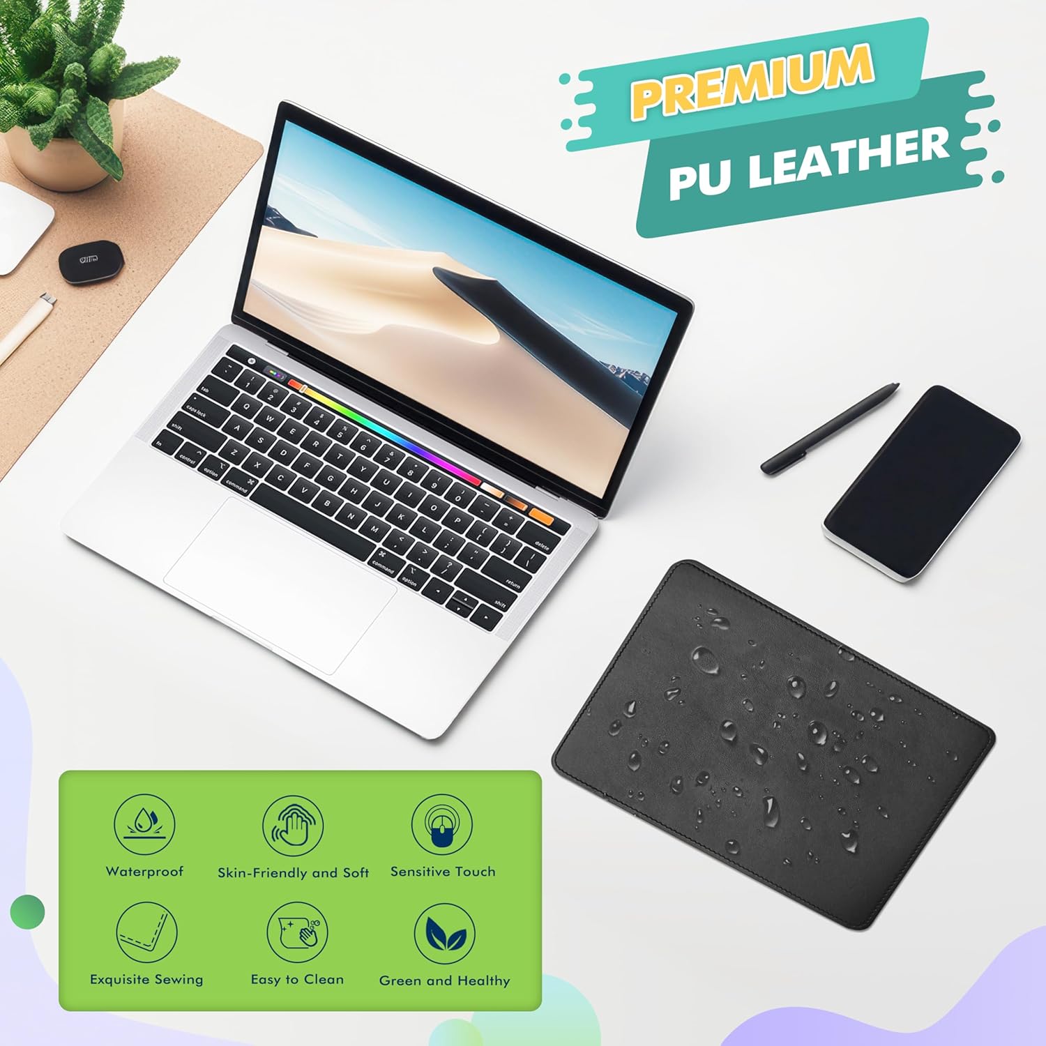 Mouse Pad, PU Mouse Pad,Leather Mouse Pad with Stitched Edge Micro-Fiber Base with Non-Slip Waterproof,Mouse Pad for Computers,Laptop, 8x11Inch (Caramel Brown) 55 81BjCXuXLbL. AC SL1500 - northernschoolofshiatsu.co.uk