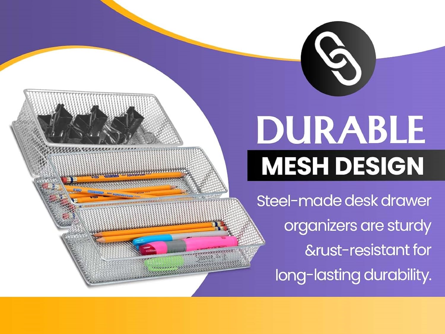 YBM HOME Silver Mesh Drawer Organizer and Storage for Kitchen Drawers, Serves as School Supply Holder, Office Desktop Organizer Basket, Makeup and Craft Supplies Organization, (1 Unit, 8x12x2 Inch) 12 81BoSuadyvL. AC SL1500 - northernschoolofshiatsu.co.uk