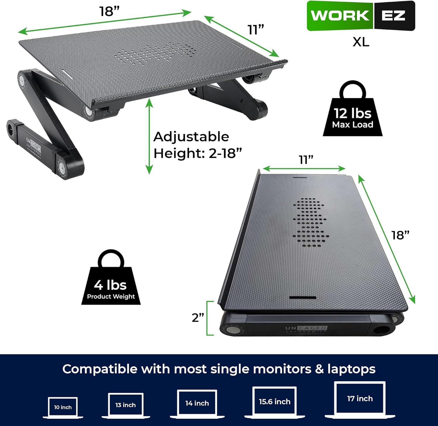 WorkEZ Adjustable Laptop Stand for Desk, Portable Laptop Stand Adjustable Height, Foldable Cooling Computer Holder Riser for Desk, Black 4 81BrBvBdvVL. AC SL1500 - northernschoolofshiatsu.co.uk