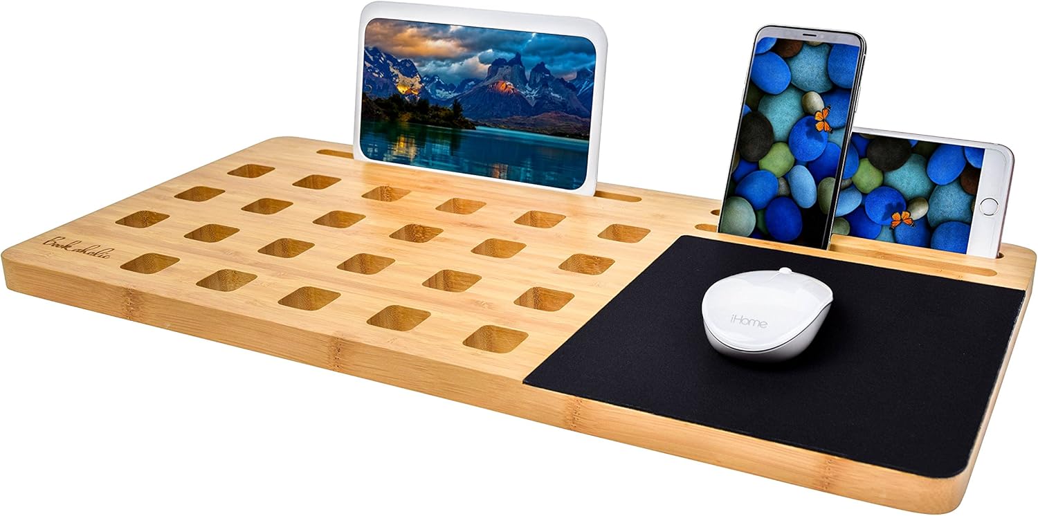 BOOKAHOLIC Lap Desk| Enhanced Organic Bamboo Lap Tray with Vent Holes & Built-in Fabric Covered Mouse Pad for 11",13",15" Laptops| Computer,Tablet, Phone Stand 3 81CFsLQ6DsL. AC SL1500 - northernschoolofshiatsu.co.uk