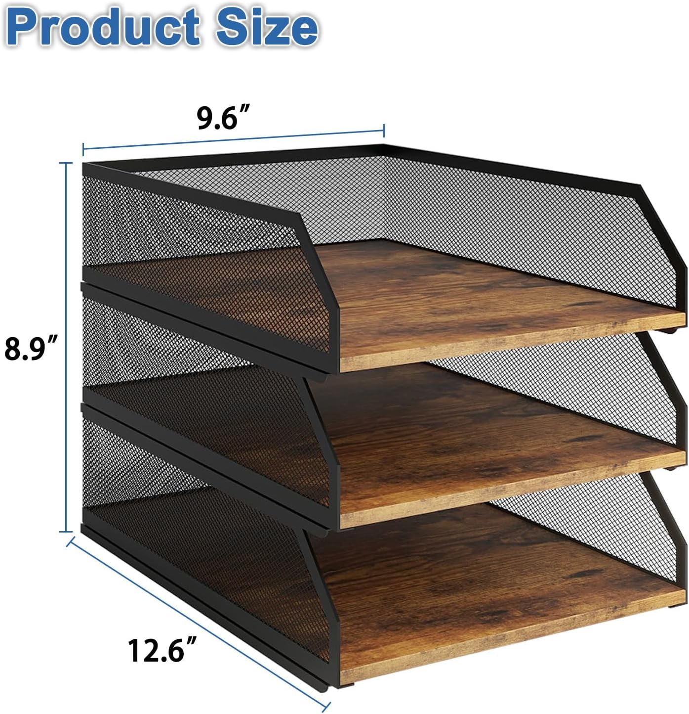 Natwind 3-Tier Stackable Paper Tray, Metal Mesh Desktop Organizer, Wood Board Paper Sorter, Letter Trays,File Document Storage Rack for for Home, Office, School (Retro) 9 81CI8mQ5QoL. AC SL1500 - northernschoolofshiatsu.co.uk