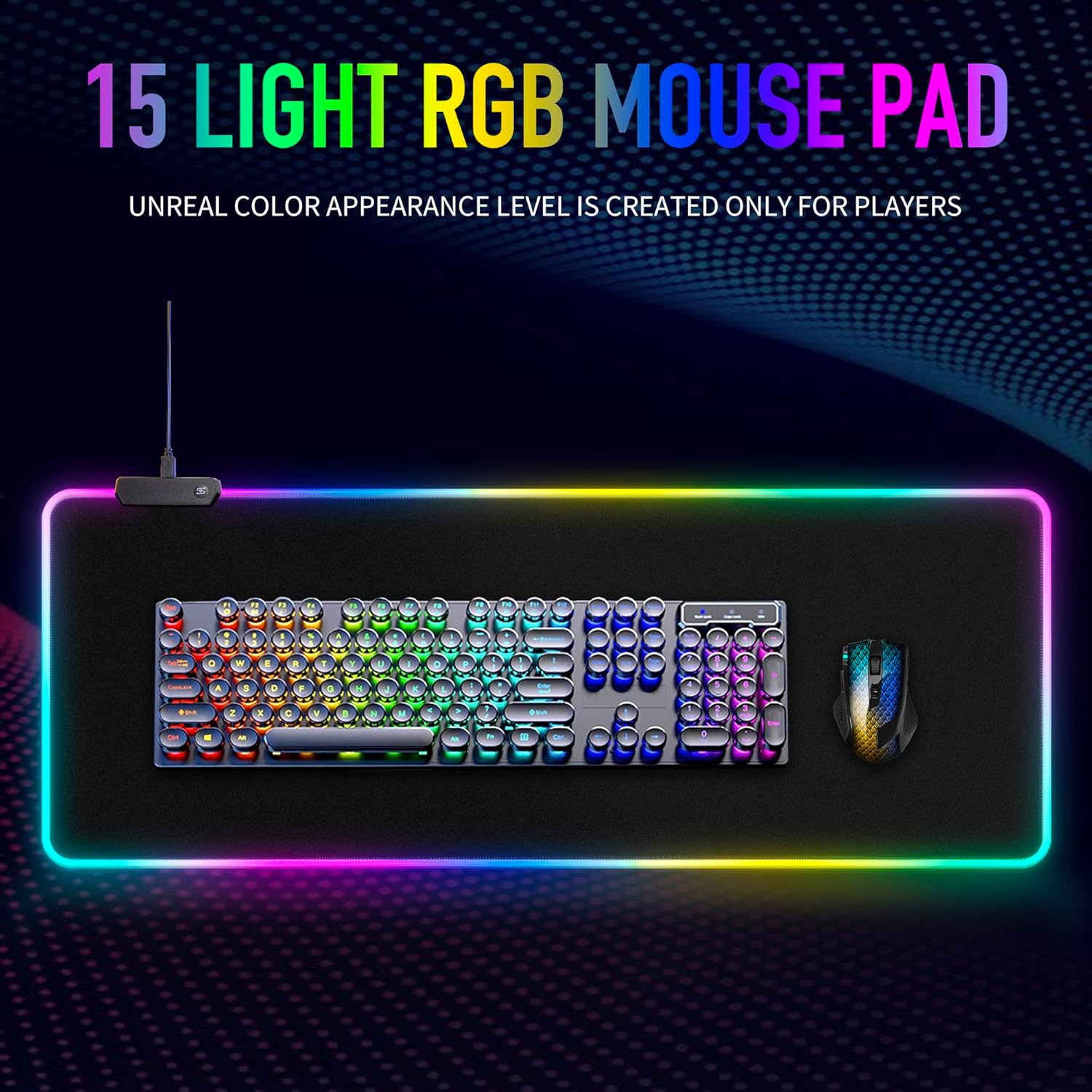 Large RGB Gaming Mouse Pad -15 Light Modes Touch Control Extended Soft Computer Keyboard Mat Non-Slip Rubber Base for Gamer Esports Pros 31.5X11.8 2 - northernschoolofshiatsu.co.uk