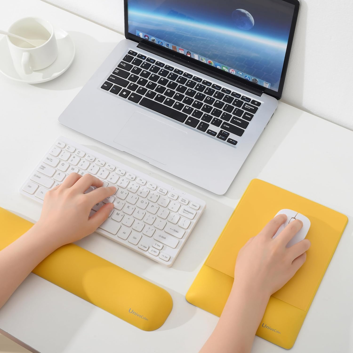UnivoColors Design-Wave Set of Keyboad Wrist Rest & Mouce Pad,Artificial Sheepskin+Memory Foam+Ergonomic+Anti-Slip Gel, Resilience Support During Work and Gaming,Keyboard Accessory,White 117 81CYkkCAoDL. AC SL1500 - northernschoolofshiatsu.co.uk
