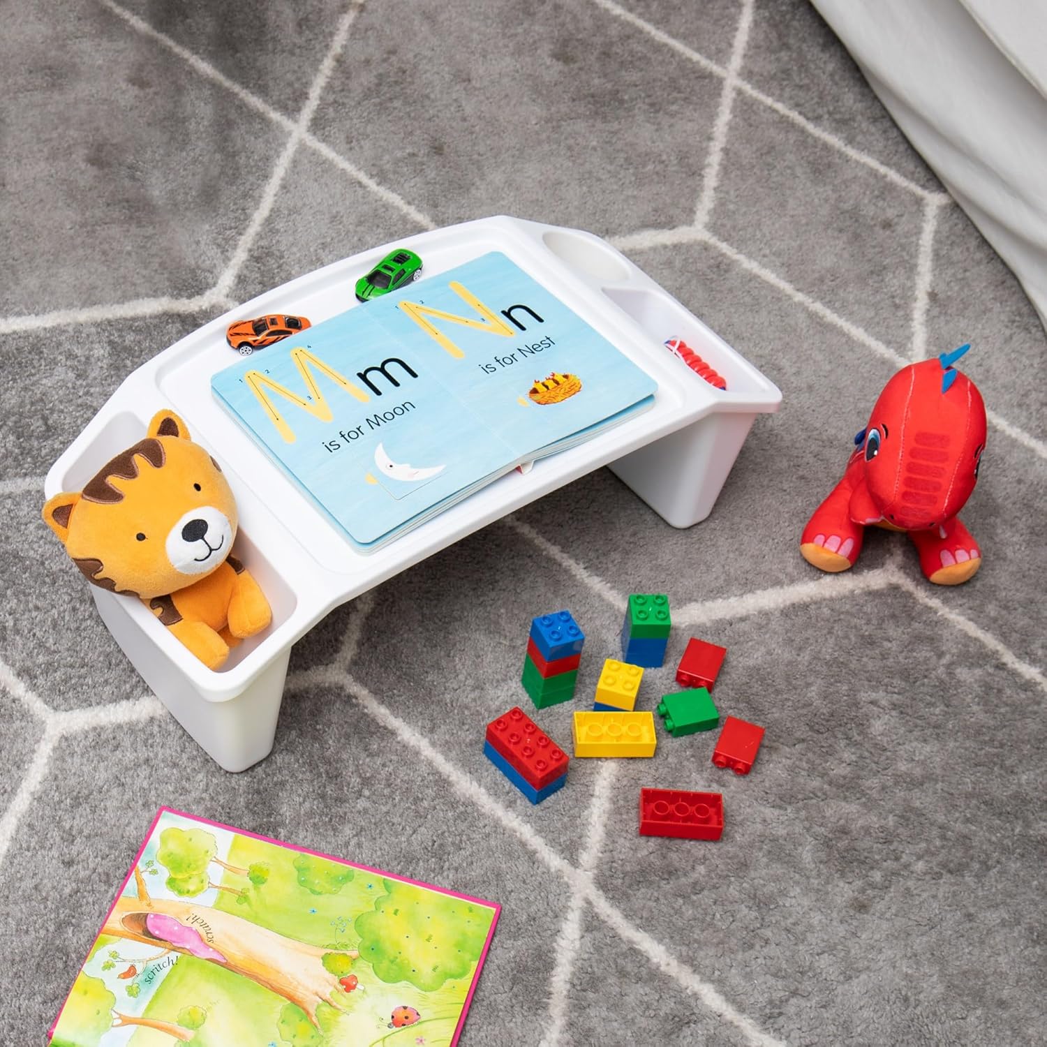 Mind Reader Kids Lap Desk, Set of 2, Activity Tray, Drawing, Stackable, Portable, Plastic, 22.25" L x 10.75" W x 8.5" H, Blue 43 81CowPB6HgL. AC SL1500 - northernschoolofshiatsu.co.uk