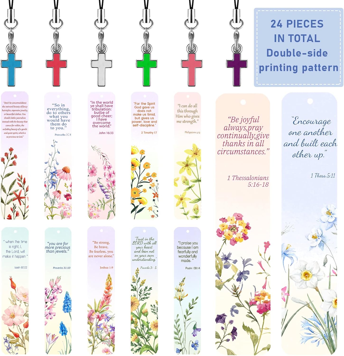 24 Pcs Bible Verses Bookmark with Cross Pendants Christian Bookmarks for Women Inspirational Scripture Book Marks Positive Flower Marker Motivational Religious Gifts for Church Reading Supplies 3 81CxKAv QrL. AC SL1500 - northernschoolofshiatsu.co.uk