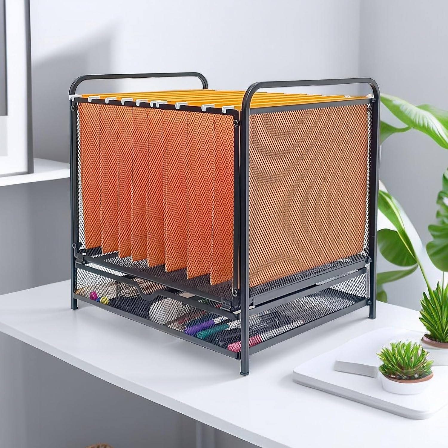 SETTFRFE Hanging File Folder Organizer with Drawer,File Holder for Desk,Mesh File Bins for Hanging Files,Letter Size,Black 3 81DjDcKKEtL. AC SL1500 - northernschoolofshiatsu.co.uk