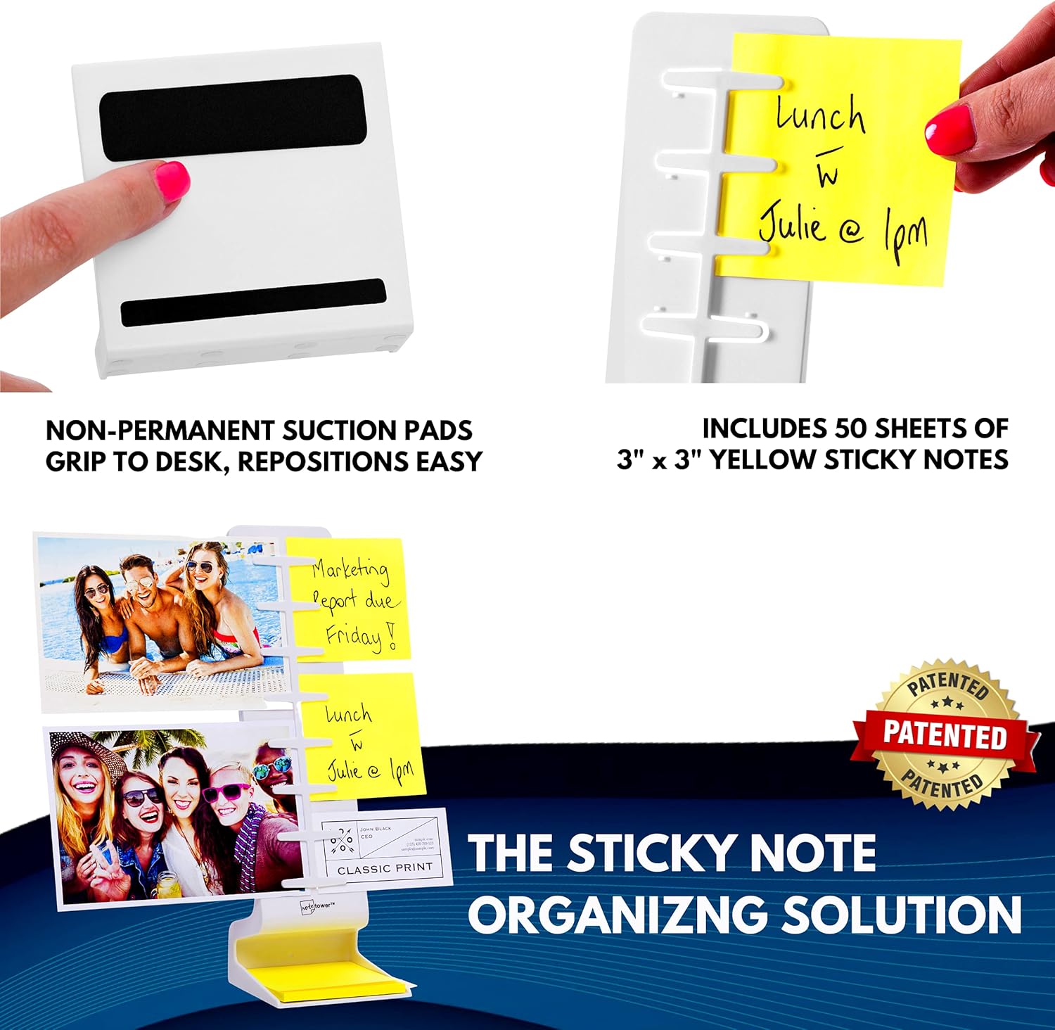 Note Tower Desktop Pro Dual Document Holder for Typing | Compact 2 Page Paper Holder Stand for Desk | Document Stand Holds Copy Paper, Photos & Post Notes | Dispenser includes 3x3 Sticky Notes | White 6 81E2j 4UwtS. AC SL1500 - northernschoolofshiatsu.co.uk