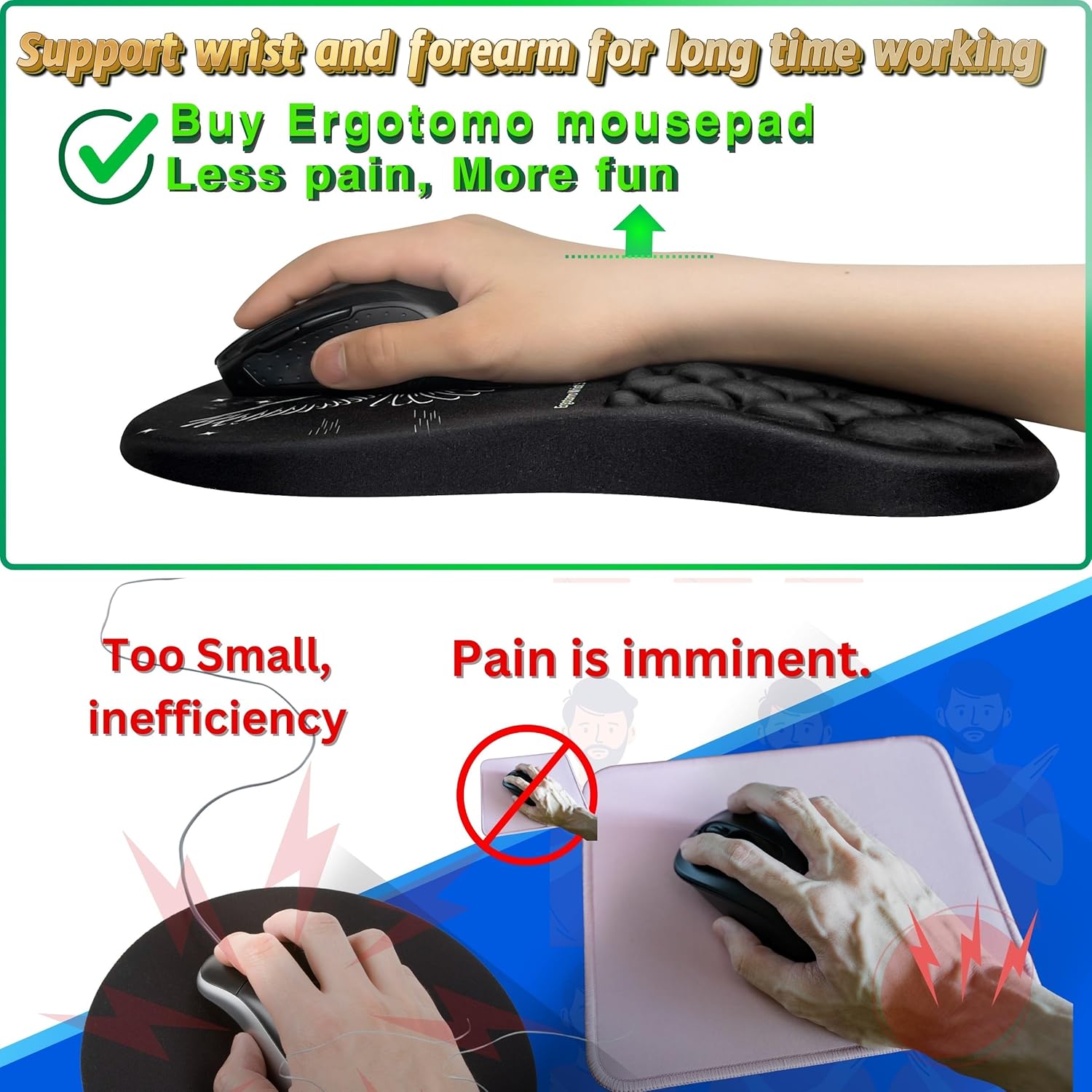 Large Cushion Memory Foam Ergonomic Mouse Pad, Wrist Rest Support with Labrador Design Idea Slope for Comfort Pain Relief Ideal for Carpal Tunnel Relief Non-Slip 11 81EHb ygwTL. AC SL1500 - northernschoolofshiatsu.co.uk