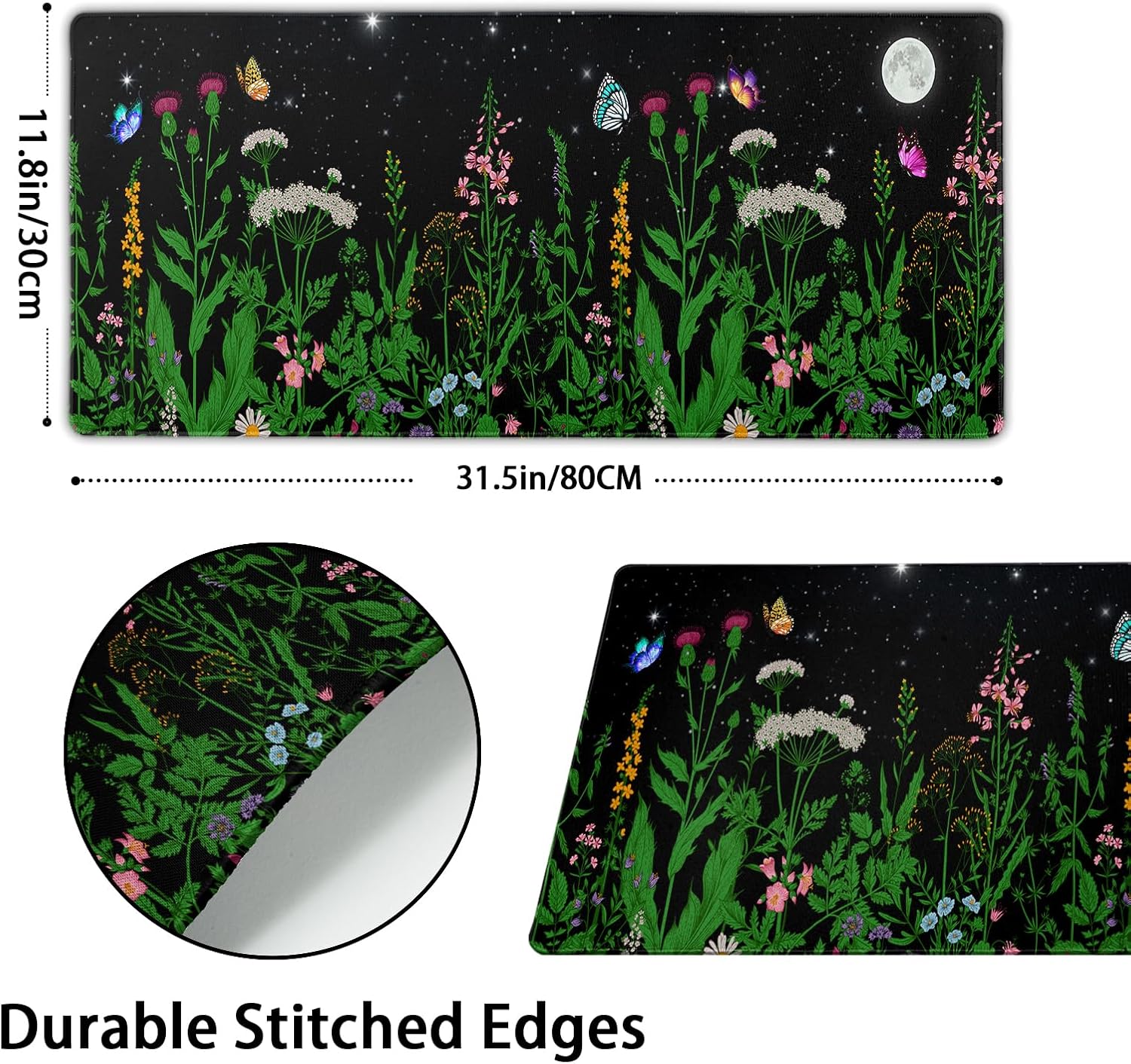 Large Floral Mouse Pad Extended Gaming Mousepad 31.5"x11.8" Vintage Aesthetic Black Desk Mat Flower Mouse Pad Plant Wildflower Mousepad XXL Laptop Computer Keyboard Mats for Desk Office 12 81Eh1J7B9HL. AC SL1500 - northernschoolofshiatsu.co.uk