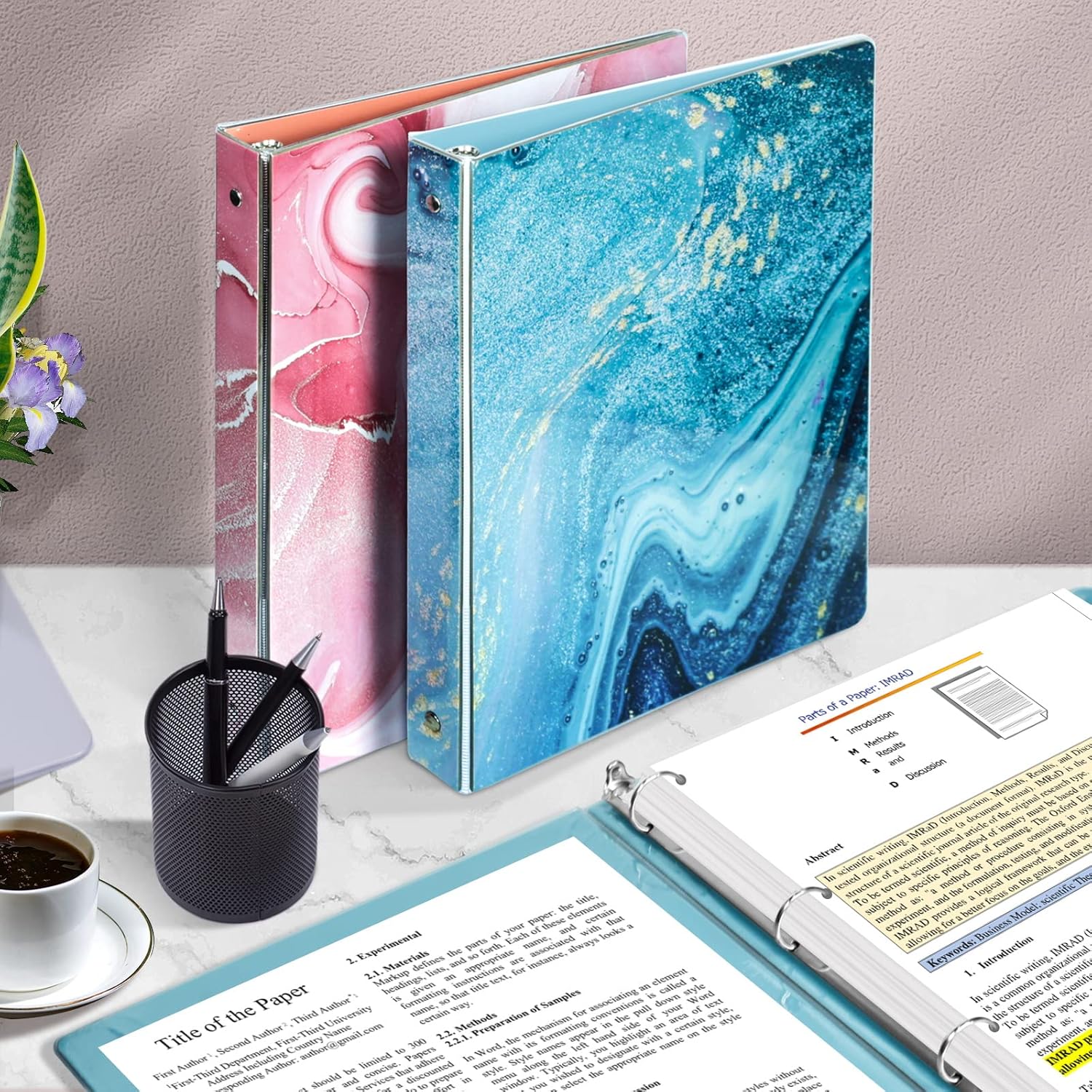 Mini 3 Ring Binder - 5.5 x 8.5 in, 1 Inch with Elastic Cord, Fits Loose Leaf Paper, Sheet Protectors, Recipe Binder, Photo Album Pages - Lightpink Marble 6 81EjrN9vUQL. AC SL1500 - northernschoolofshiatsu.co.uk