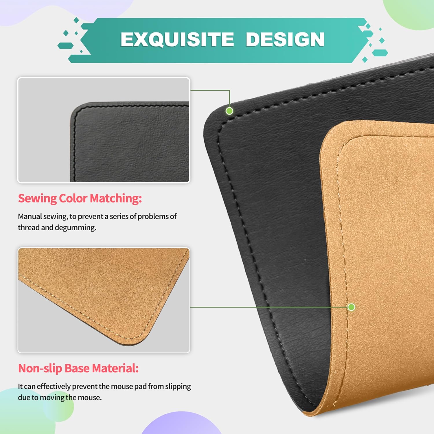 Mouse Pad, PU Mouse Pad,Leather Mouse Pad with Stitched Edge Micro-Fiber Base with Non-Slip Waterproof,Mouse Pad for Computers,Laptop, 8x11Inch (Caramel Brown) 278 81F+c0W2EQL. AC SL1500 - northernschoolofshiatsu.co.uk