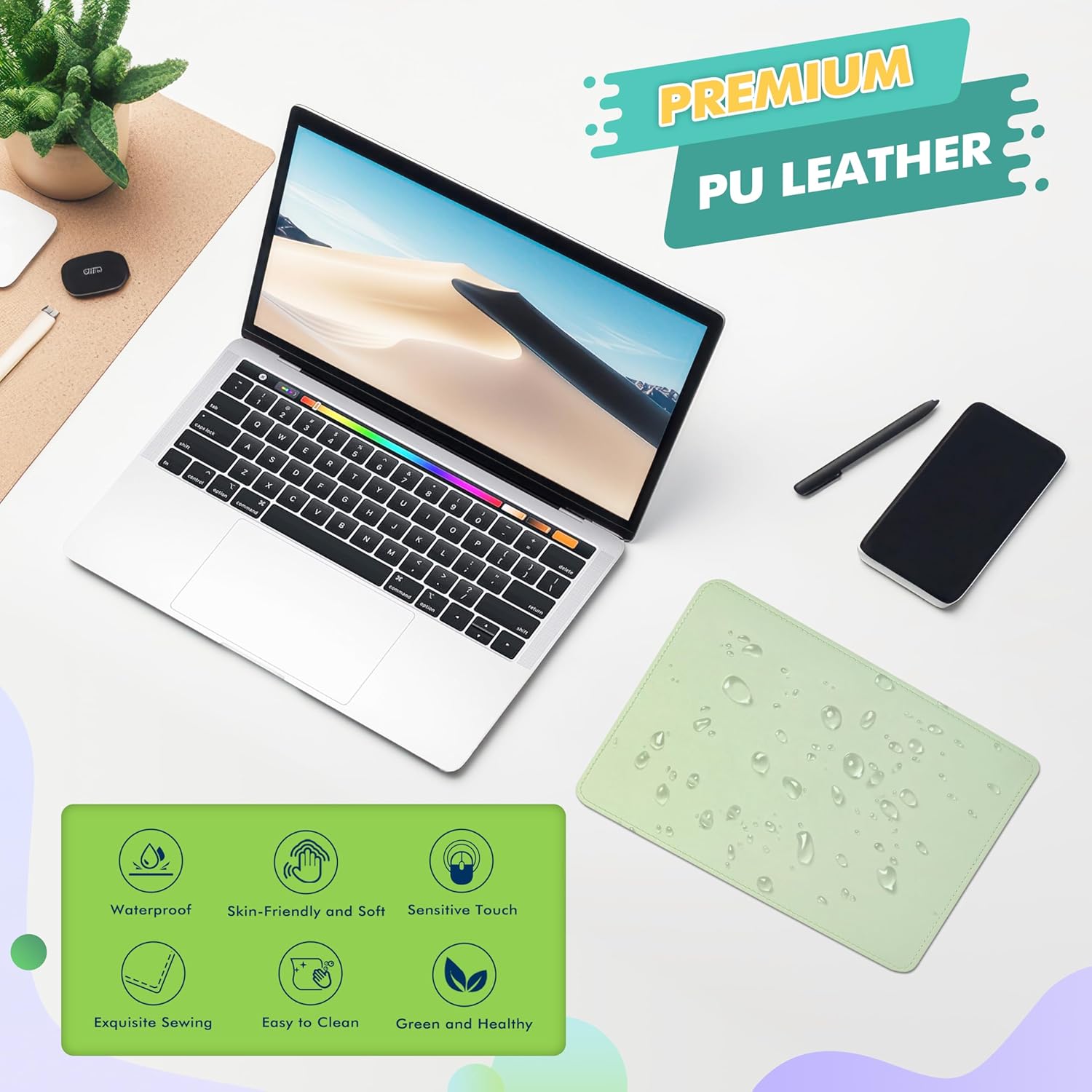 Mouse Pad, PU Mouse Pad,Leather Mouse Pad with Stitched Edge Micro-Fiber Base with Non-Slip Waterproof,Mouse Pad for Computers,Laptop, 8x11Inch (Caramel Brown) 192 81F+y5hLZqL. AC SL1500 - northernschoolofshiatsu.co.uk