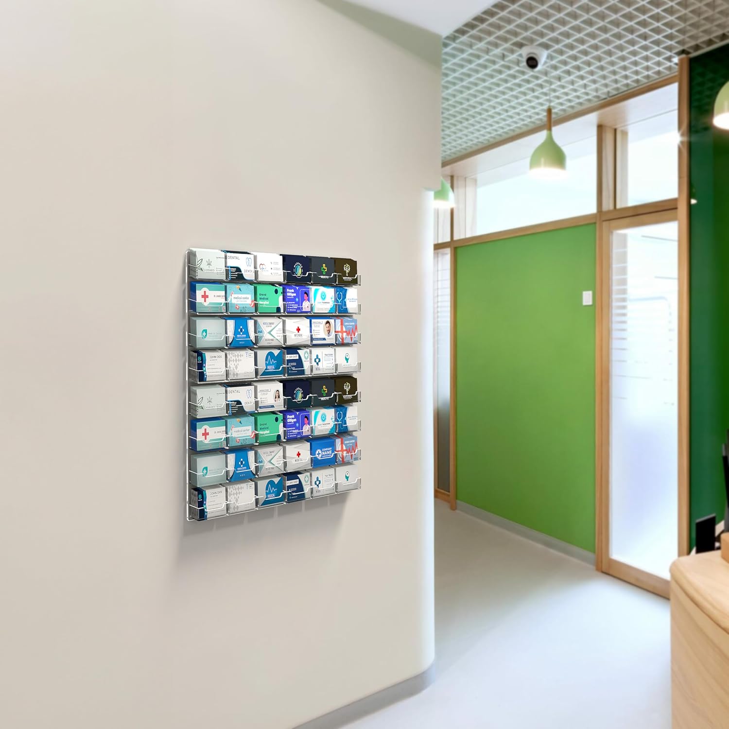 Marketing Holders Wall Business Card Holder with Hanging Hardware for 3.5" x 2" Contact Cards Trade Show Expos Real Estate Retail Stores 48 Pocket Clear Acrylic 32 81F0+rRw+EL. AC SL1500 - northernschoolofshiatsu.co.uk