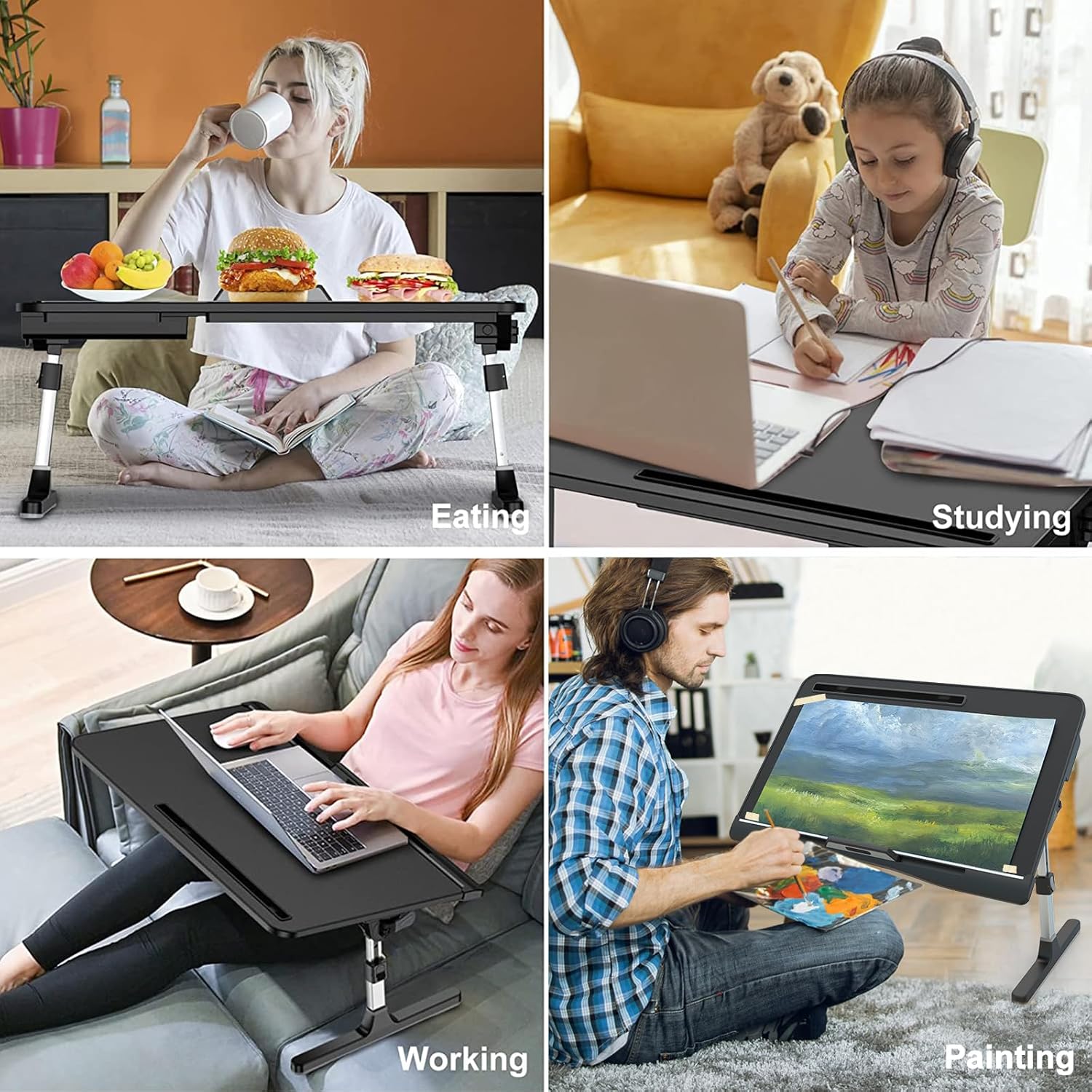 Laptop Bed Desk, Adjustable Laptop Lap Desk with Drawer, X-Large Foldable Bed Table Tray for Bed Couch Floor Desk Writing Working Reading Eating Painting (Marble, 23.6"×15.7") 13 81FBD+3tu2L. AC SL1500 - northernschoolofshiatsu.co.uk