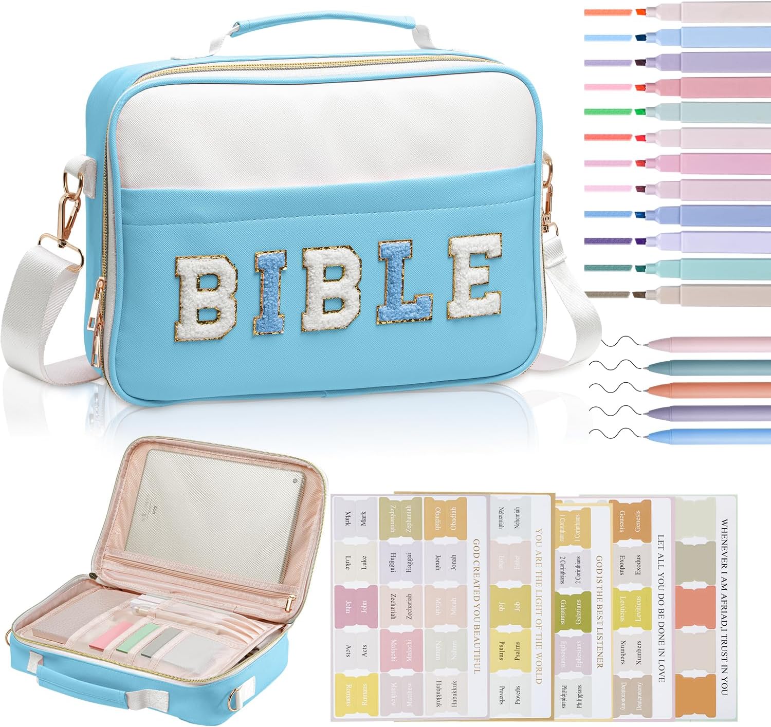 Bible Cover Case for Women, Large Chenille Letter Leather Bible Case with Bible Study Accessories, Bible Study Supplies Bible Journaling Kit, Christmas Christian Gift for Women Girls (Pink) 1 81Fjzswhm2L. AC SL1500 - northernschoolofshiatsu.co.uk