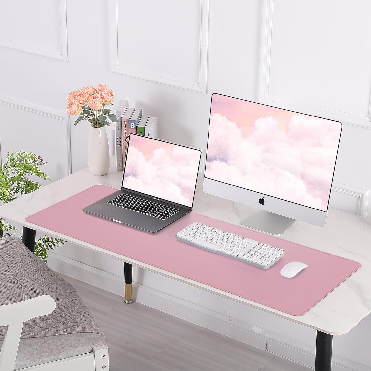 Large Desk Mat 47.2" x 17" Leather Desk Pad Protector with Natural Cork & PU Leather, Non-Slip Office Desk Mat, Large Mouse Pad, Waterproof Desk Blotter pad for Office&Home(Black) 249 - northernschoolofshiatsu.co.uk