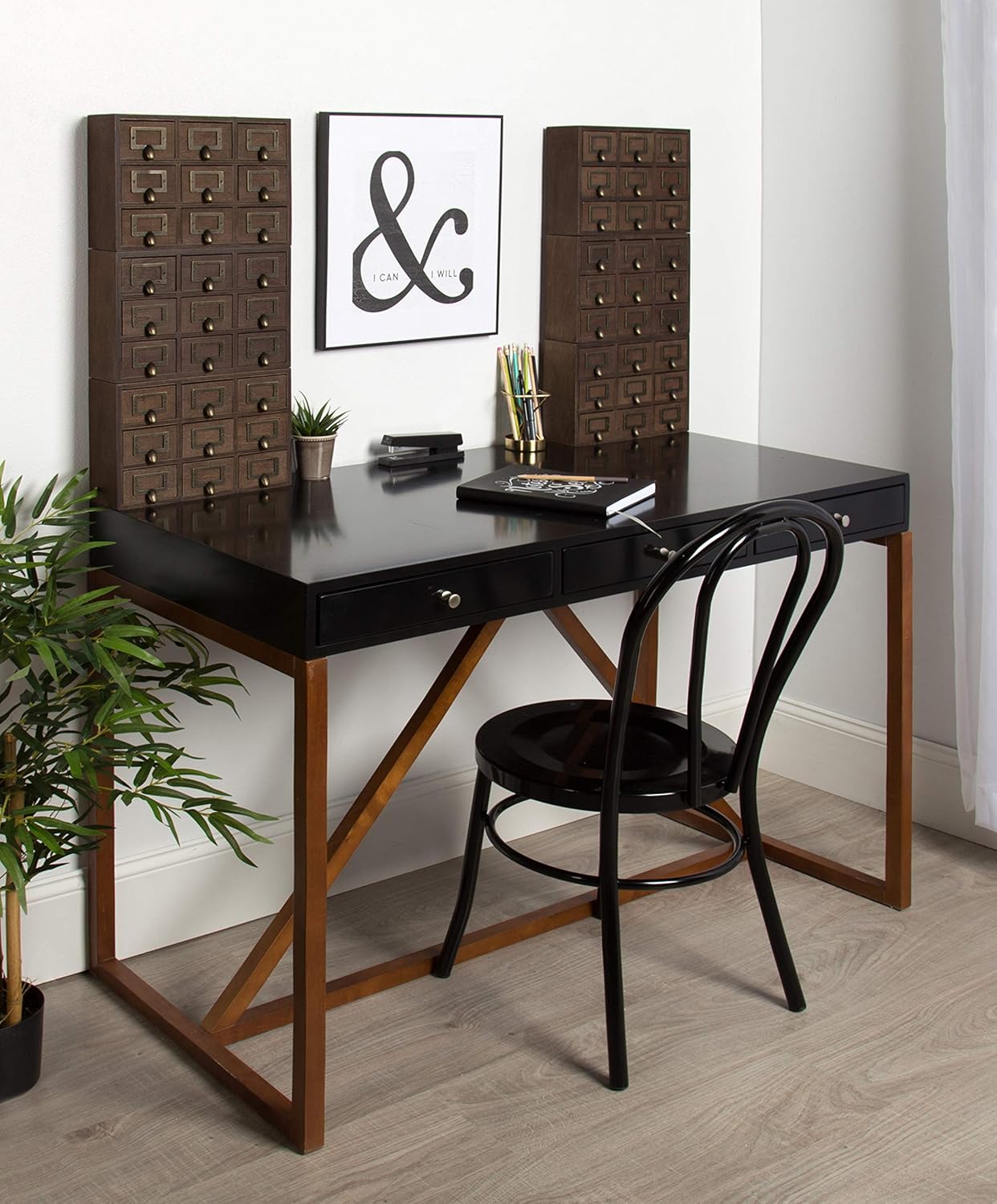 Kate and Laurel Apothecary Wood Desk Drawer Set, 9 Drawers, Rustic Brown 25 - northernschoolofshiatsu.co.uk