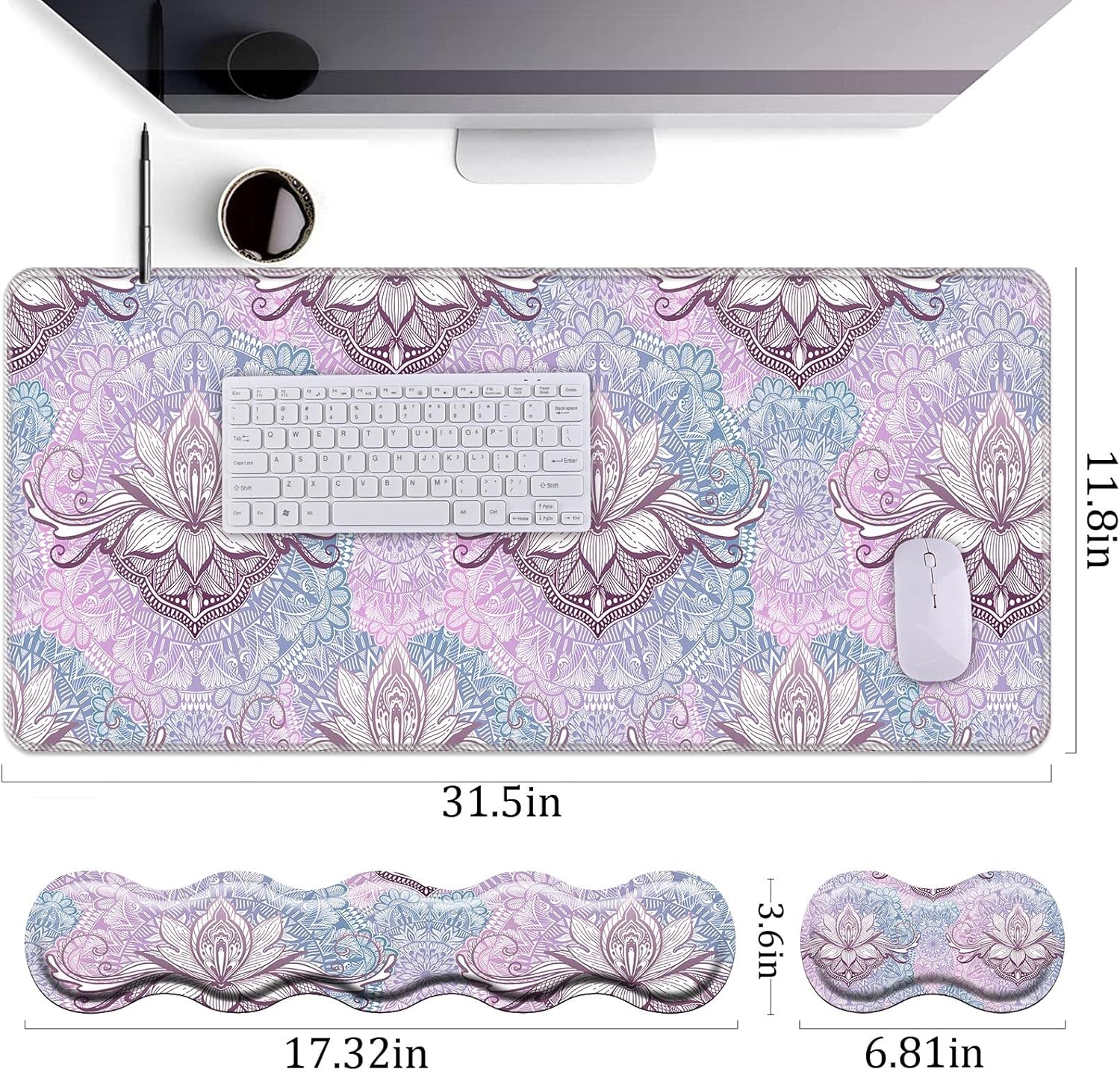 Keyboard Wrist Rest+Mouse Wrist Pad+Desk Pad Set,Memory Foam Ergonomic Easy Typing Pain Relief for Computer Laptop Office Home - Stay Positive Work Hard and Make It Happen 10 81GZp RLhjL. AC SL1500 - northernschoolofshiatsu.co.uk