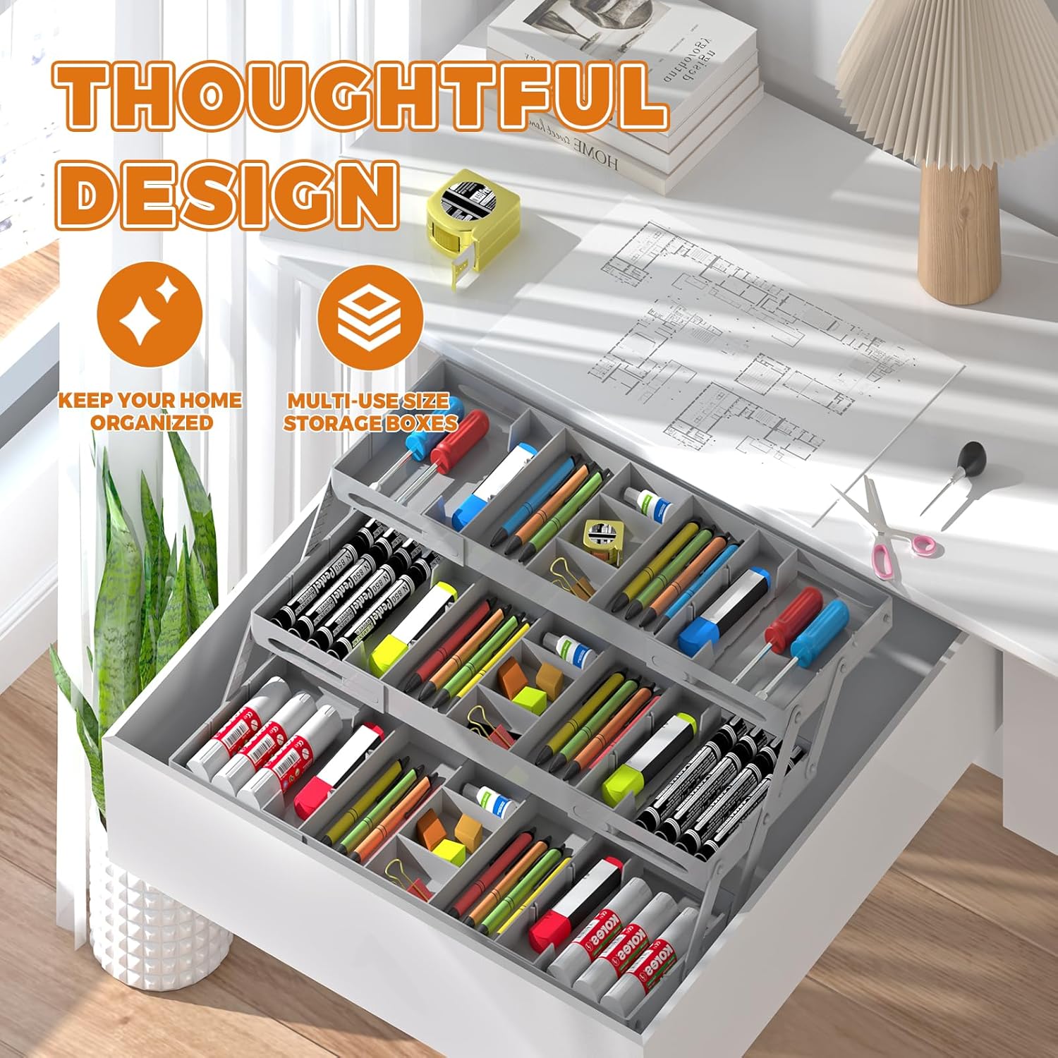 3 Tier Drawer Organizer - Expandable Junk Drawer Organizer Smart Office Supply Organizer, Folding Drawer Storage Multi-level Desk Organizer for Makeup,Jewelry,Cosmetics,Kitchen Storage (1 Row 3 Tier) 4 81Gcp+qWUoL. AC SL1500 - northernschoolofshiatsu.co.uk