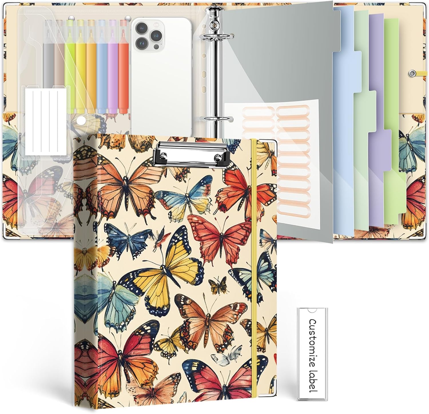 3 Ring Binder 1 Inch, Three Ring Binders Organizer with Clipboard, 5-Tabs Pockets Dividers, Plastic Folder, 18 Divider Stikers, KLLVE Cute Binder with Pen Loop (Garden Party, Letter Size) 24 81HhKRXniML. AC SL1500 - northernschoolofshiatsu.co.uk
