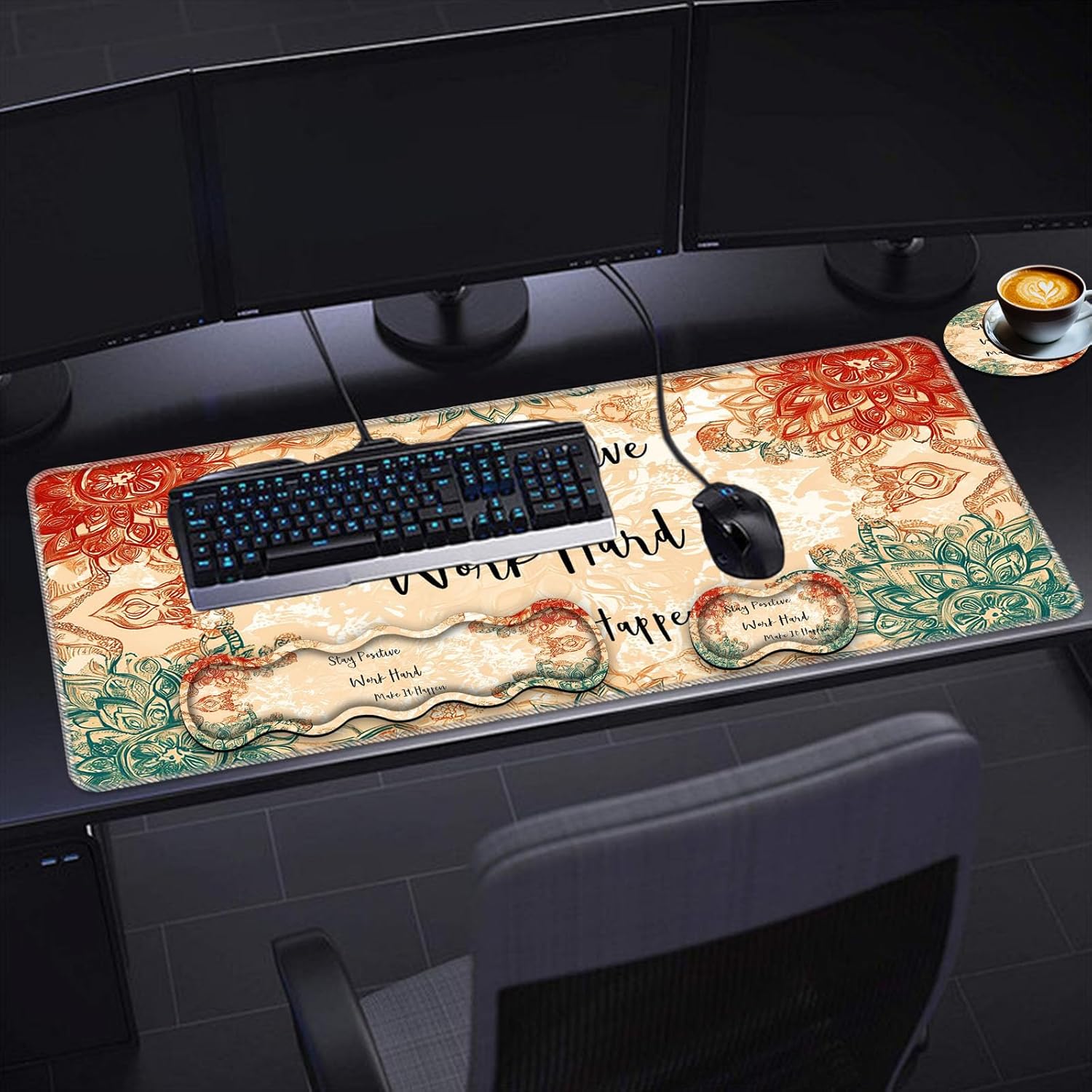 Keyboard Wrist Rest Set,Memory Foam Wrist Support Mouse Pad,31.5"x11.8" Desk Mat for Comfortable Typing & Pain Relief,Non-Slip Base for Office & Home Use - Abstract Flower 125 81HjZbRvTuL. AC SL1500 - northernschoolofshiatsu.co.uk