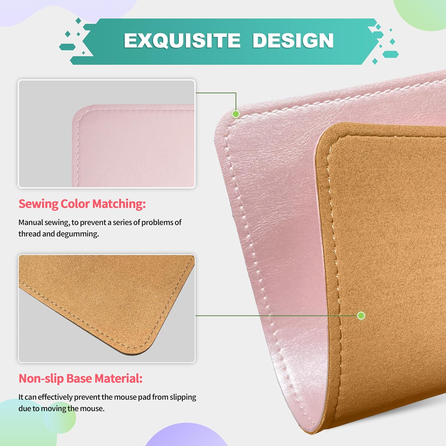Mouse Pad, PU Mouse Pad,Leather Mouse Pad with Stitched Edge Micro-Fiber Base with Non-Slip Waterproof,Mouse Pad for Computers,Laptop, 8x11Inch (Caramel Brown) 95 81HtZibFAEL. AC SL1500 - northernschoolofshiatsu.co.uk