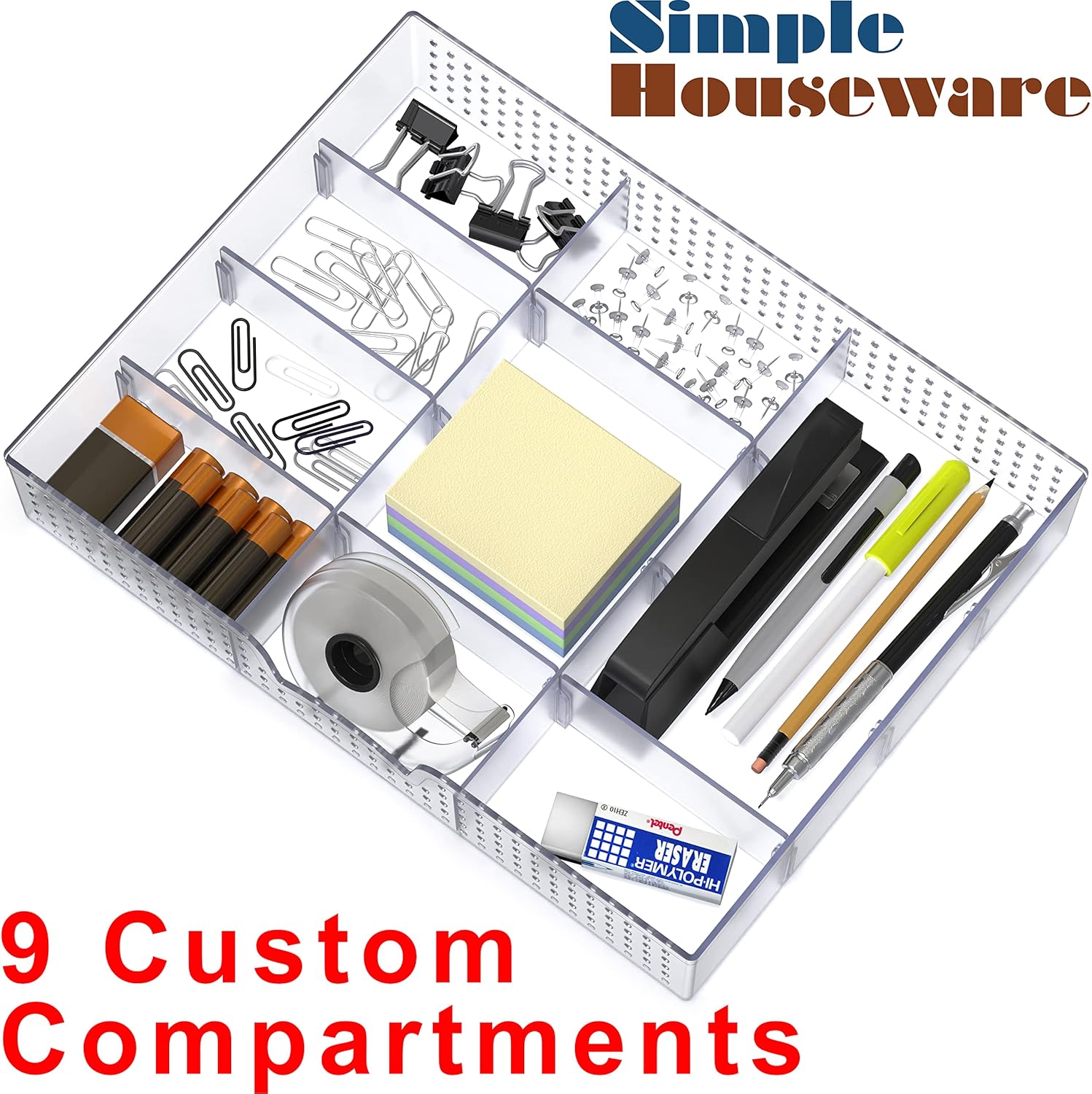 Simple Houseware Drawer Organizer Tray with 9 Adjustable Compartments, Black 36 81HvpLpCrlL. AC SL1500 - northernschoolofshiatsu.co.uk