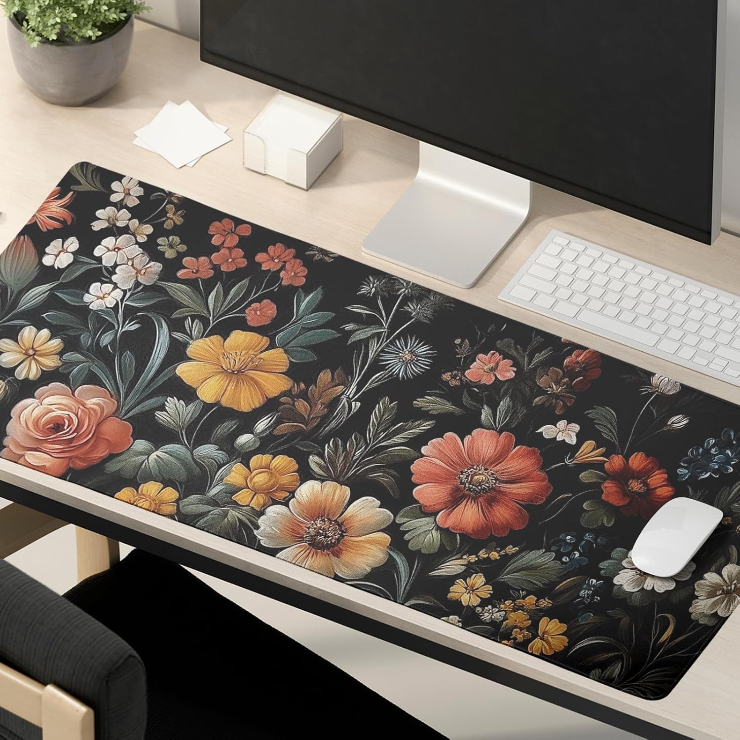 Large Floral Mouse Pad Extended Gaming Mousepad 31.5"x11.8" Vintage Aesthetic Black Desk Mat Flower Mouse Pad Plant Wildflower Mousepad XXL Laptop Computer Keyboard Mats for Desk Office 320 81I0K9hCWNL. AC SL1500 - northernschoolofshiatsu.co.uk