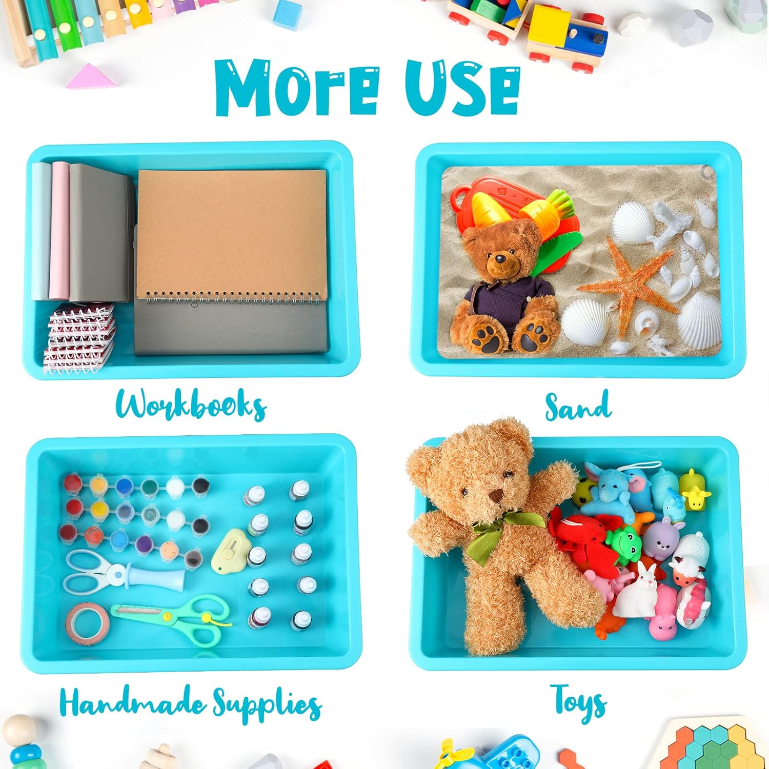 Kigley 10 Pcs Flat Storage Tray Organizer Bin Letter Size Paper Trays for Classroom Art Activity Plastic Stackable File Paper Organizer for Teacher Students School Office Book Organization 5 - northernschoolofshiatsu.co.uk