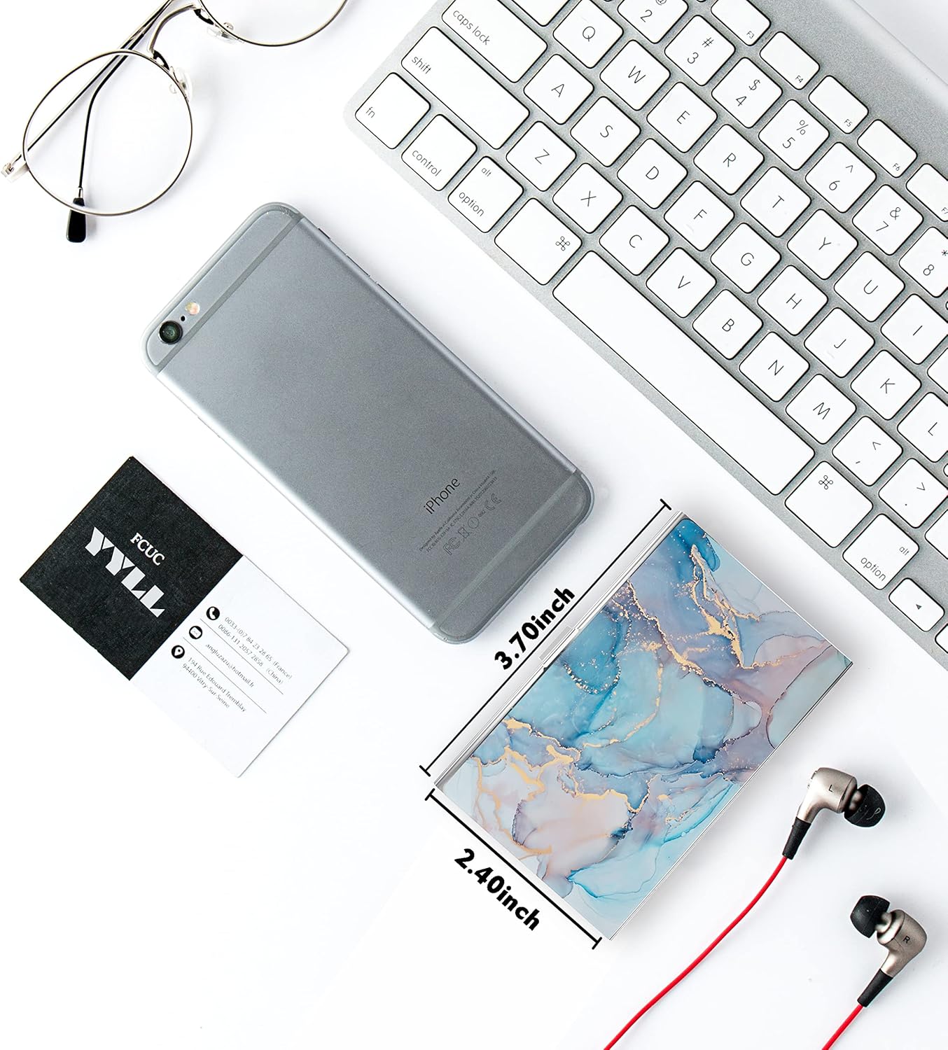 Business Card Metal Slim Organizer, Professional Stainless Steel Square Pocket Wallet for Office Workers, Compact and Portable for Pockets (Blue Marble 2 81JAt2sNPjL. AC SL1500 - northernschoolofshiatsu.co.uk