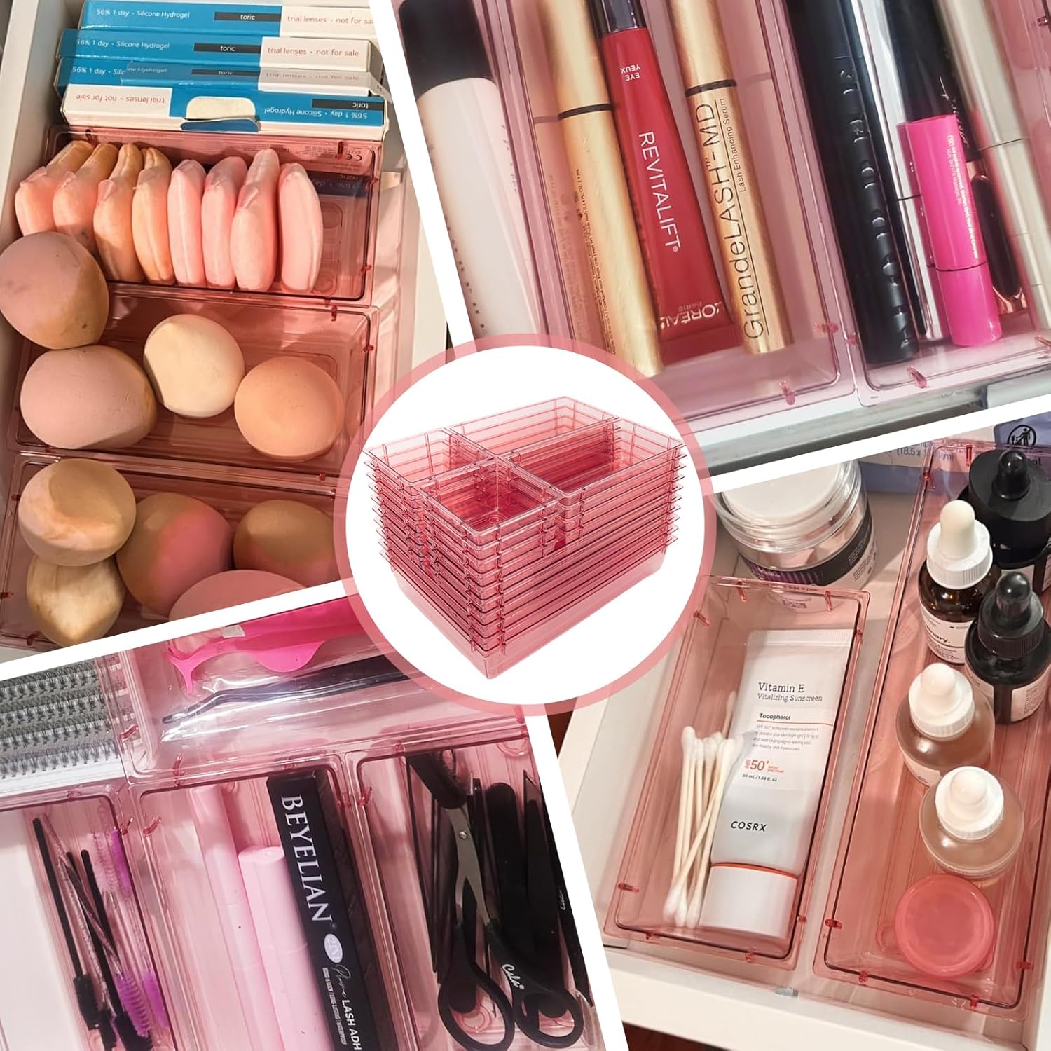 25 Pack Desk Drawer Organizer Set,Vanity and Desk Drawer Storage Bins,Clear Plastic Drawer Organizer Trays for Makeup,Office,Bathroom and Kitchen(pink) 3 81JQ3IEkvfL. AC SL1500 - northernschoolofshiatsu.co.uk