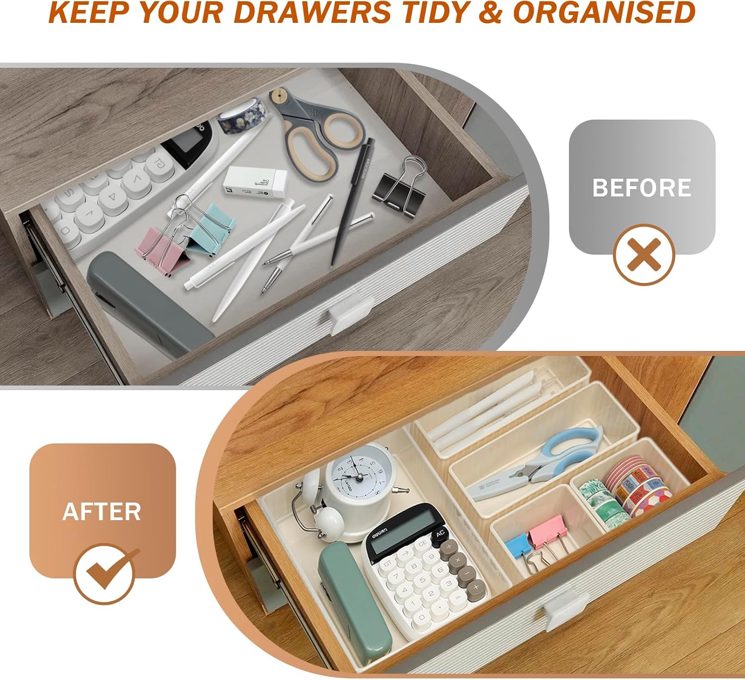 6 PCS White Drawer Organizer Set 3-Size,Versatile Desk and Vanity Drawer Organizer Trays, Storage Bins for Bedroom, Kitchen,Bathroom 5 81JU4FLjwhL. AC SL1500 - northernschoolofshiatsu.co.uk