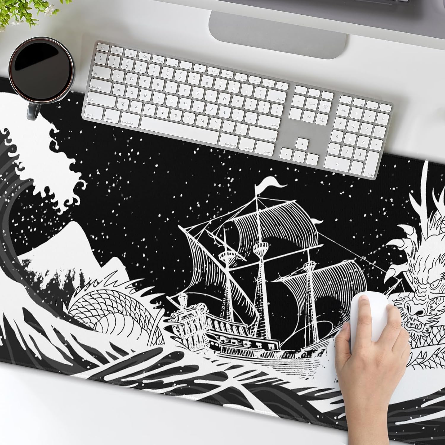 Black and White Mouse Pad 31.5”x11.8” Geometric Design Extended Large Mousepad Keyboard Mouse Mat Desk Pad Non-Slip Rubber Base Stitched Edge Large XXL Mousepad for Gaming Laptop Computer Desktop 126 81JbkyiGBJL. AC SL1500 - northernschoolofshiatsu.co.uk