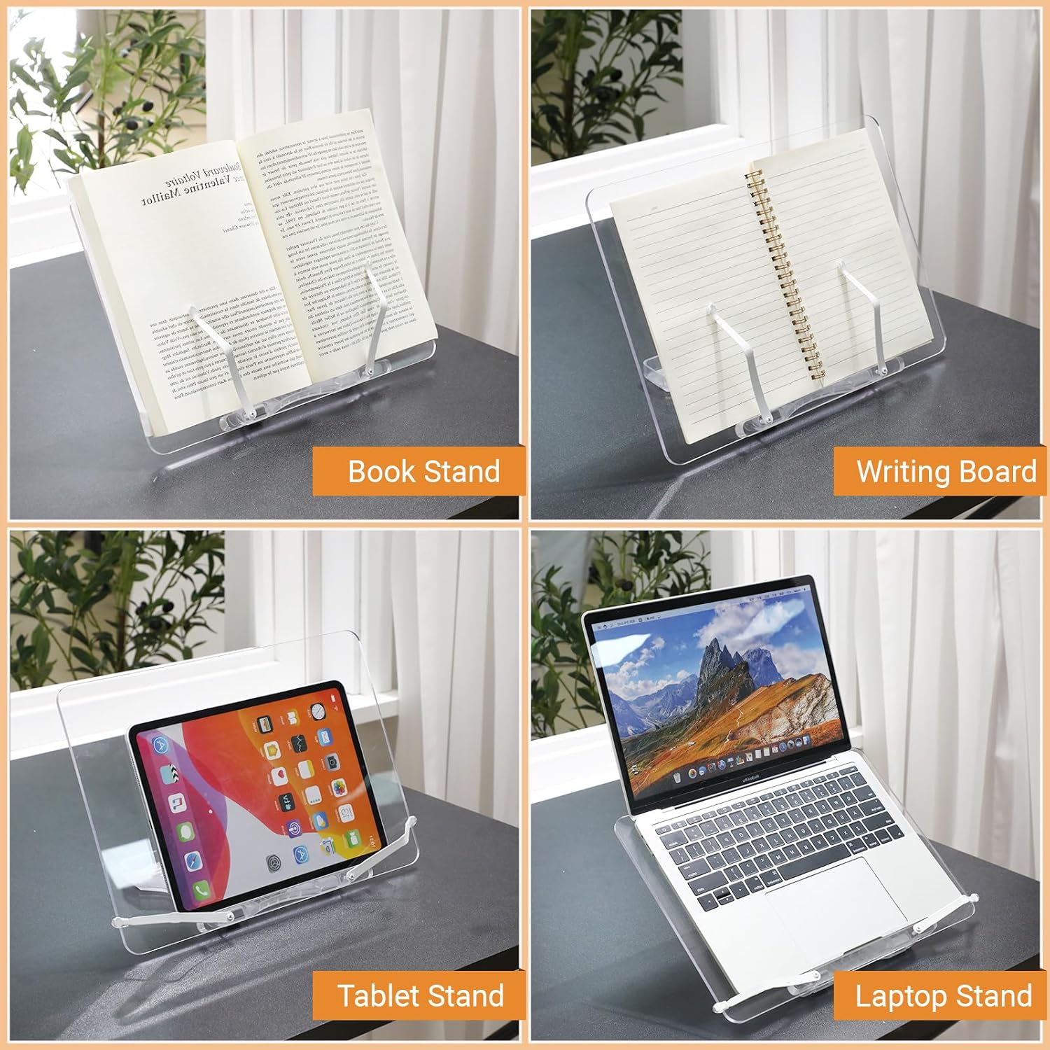 Acrylic Book Stand, Clear Cookbook Stand Angle Adjustable Recipe Book Holder for Reading Hands Free,Portable Book Opener Foldable Book Page Holder for Kitchen Counter, Magazines, Laptop, Office 7 81K4 kTfWlL. AC SL1500 - northernschoolofshiatsu.co.uk