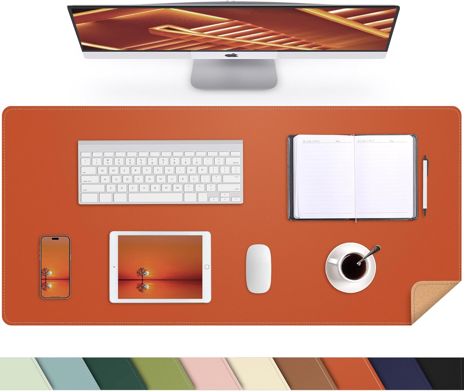 Large Desk Mat 47.2" x 17" Leather Desk Pad Protector with Natural Cork & PU Leather, Non-Slip Office Desk Mat, Large Mouse Pad, Waterproof Desk Blotter pad for Office&Home(Black) 134 81KAitSGBKL. AC SL1500 - northernschoolofshiatsu.co.uk