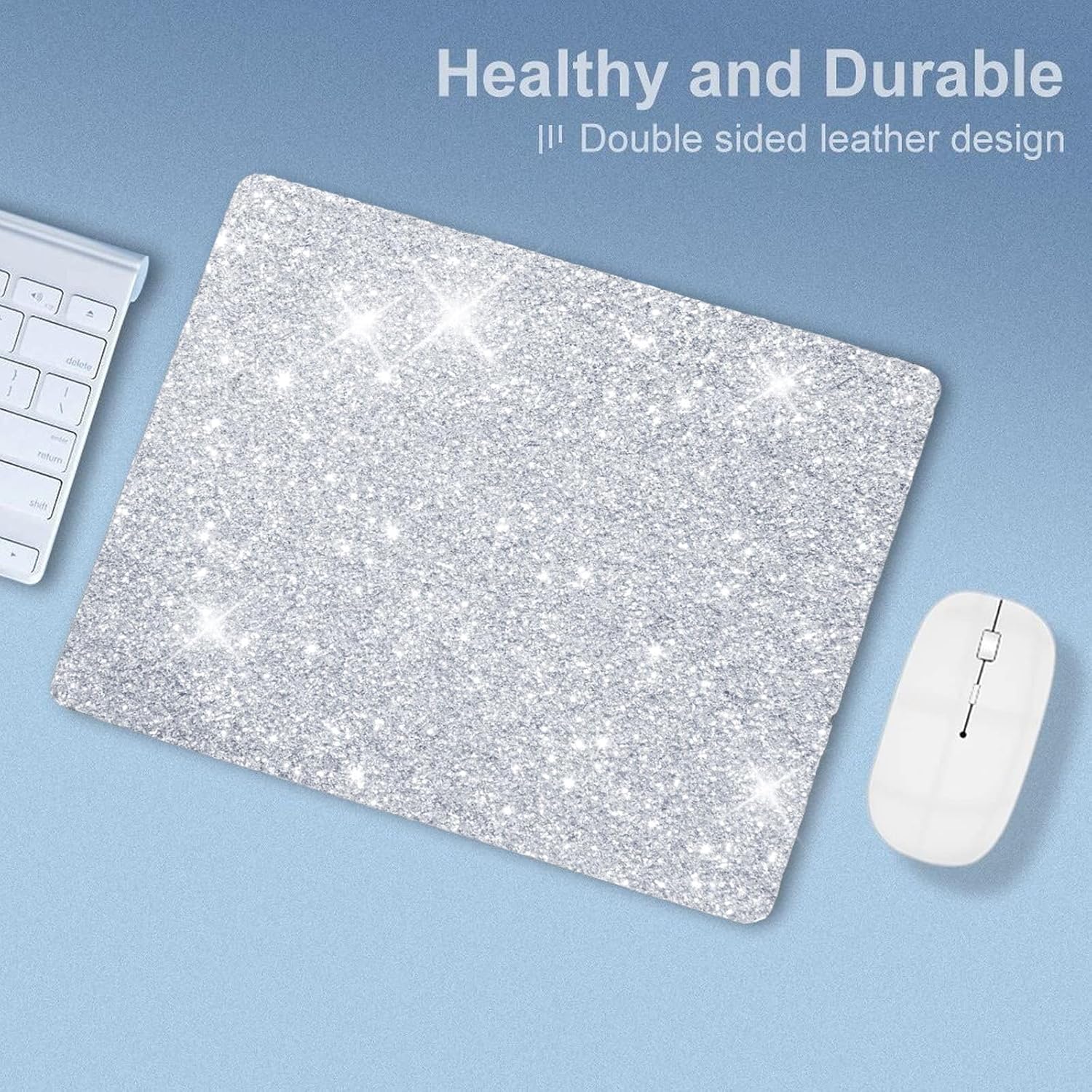 Mouse Pad Diamond Silver Glitter Sparkle Mousepad Bling Desk Accessories Gaming Bling Rubber Pads for Laptop, One Size 92 81KCULzNWLL. AC SL1500 - northernschoolofshiatsu.co.uk