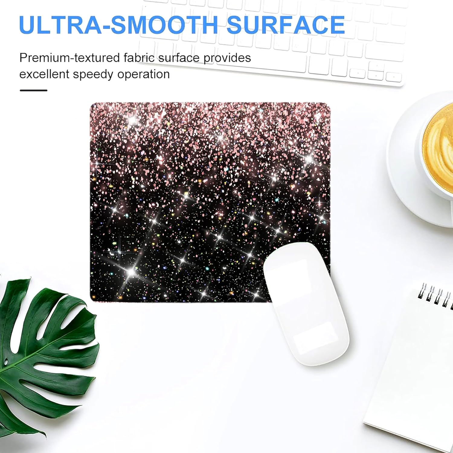 Mouse Pad Diamond Silver Glitter Sparkle Mousepad Bling Desk Accessories Gaming Bling Rubber Pads for Laptop, One Size 109 81KGBK+i0gL. AC SL1500 - northernschoolofshiatsu.co.uk