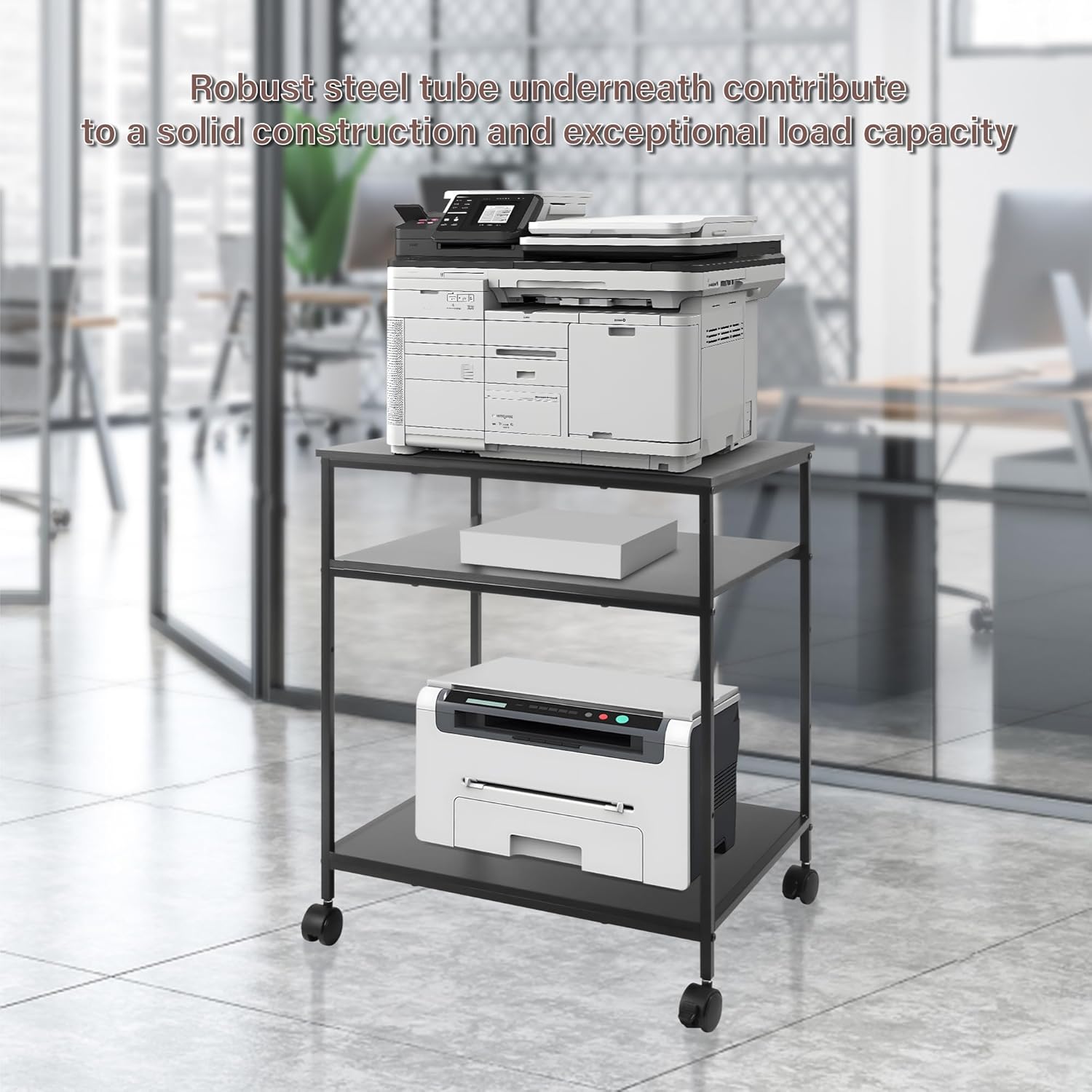 Sutex Large Printer Stand, 23.6" W x 18.9" D x 31.5" H Large Printer Table with Adjustable Storage Shelf, 3 Tier Rolling Printer Cart with Wheels for Home Office- Support 100 LBS Each Tier 26 81L+HMaP+iL. AC SL1500 - northernschoolofshiatsu.co.uk