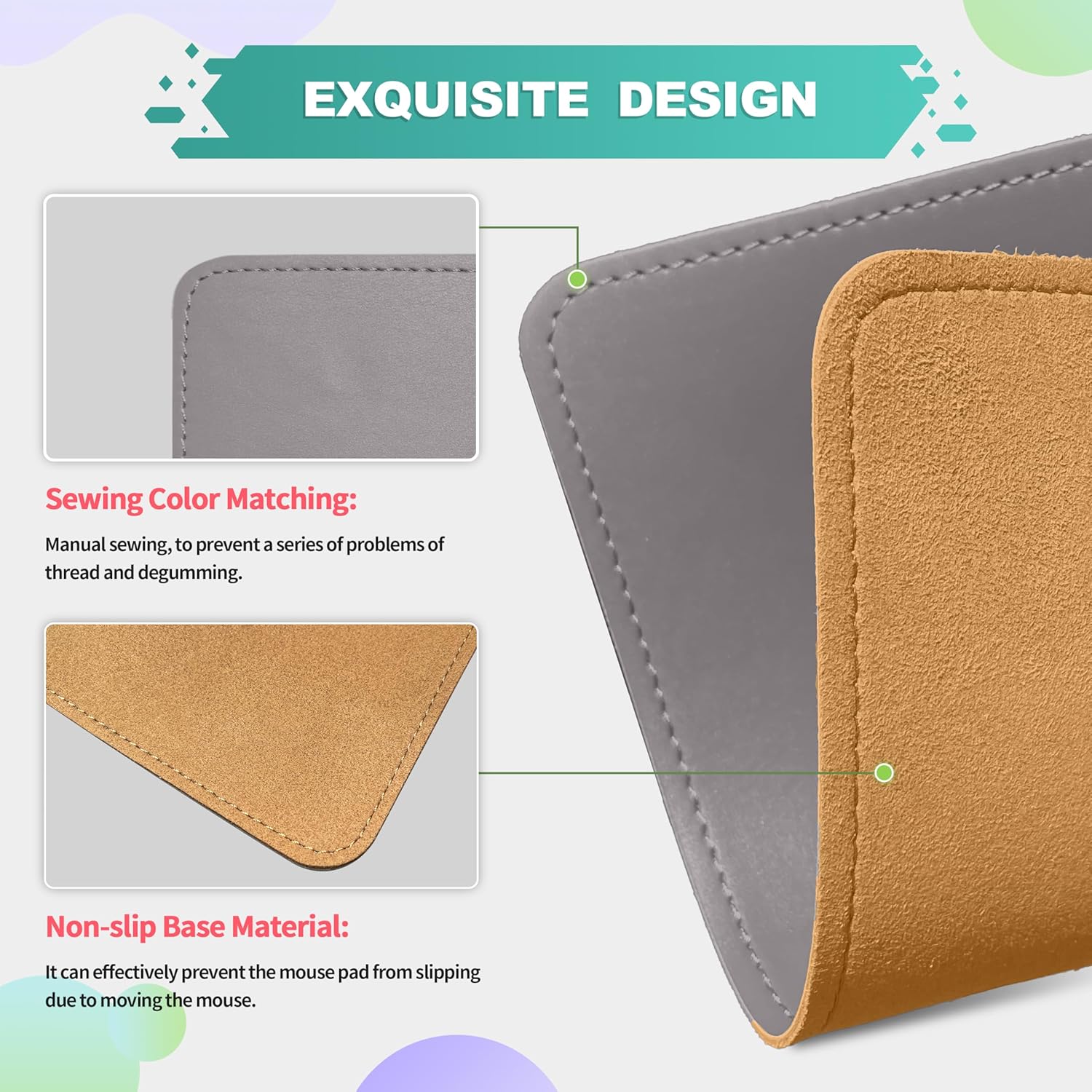 Mouse Pad, PU Mouse Pad,Leather Mouse Pad with Stitched Edge Micro-Fiber Base with Non-Slip Waterproof,Mouse Pad for Computers,Laptop, 8x11Inch (Caramel Brown) 202 81L8rYLRWiL. AC SL1500 - northernschoolofshiatsu.co.uk