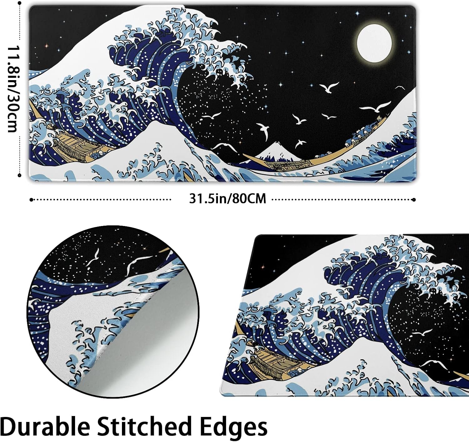 Black and White Mouse Pad 31.5”x11.8” Geometric Design Extended Large Mousepad Keyboard Mouse Mat Desk Pad Non-Slip Rubber Base Stitched Edge Large XXL Mousepad for Gaming Laptop Computer Desktop 59 81LapVNKBCL. AC SL1500 - northernschoolofshiatsu.co.uk