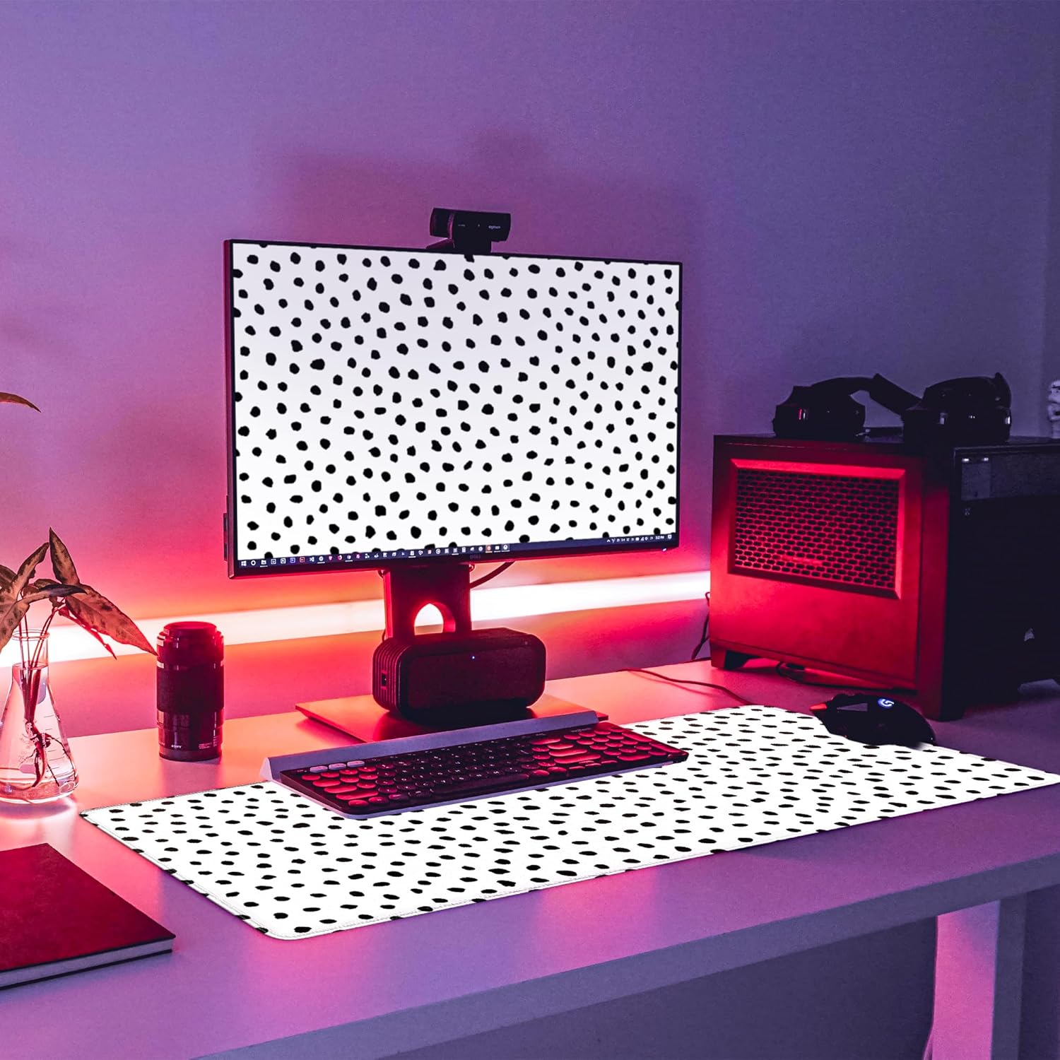 Polka Dot White Large Desk Mat Desk Pad,Extended Large Mouse Pad Cute Mouse Pads For Desk Accessories,31.5 x 11.8Inch Long Computer Keyboard MousePad Mouse Mat with 3mm Non-Slip Base and Stitched Edge 7 81LdR PNu3L. AC SL1500 - northernschoolofshiatsu.co.uk