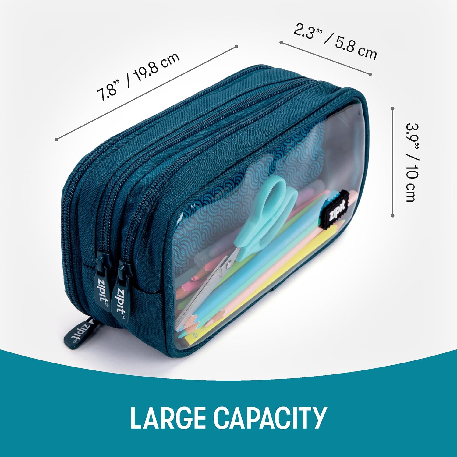 ZIPIT Half & Half Pencil Case | Large Capacity Pencil Pouch | Pencil Bag for School, College and Office 2 81LdwCqei2L. AC SL1500 - northernschoolofshiatsu.co.uk