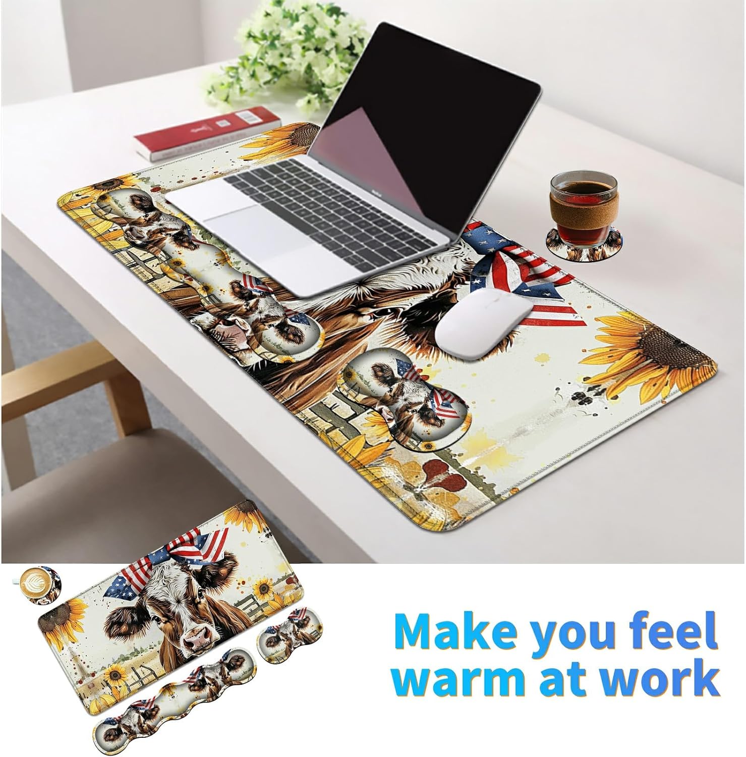 4Pcs Memory Foam Keyboard Mouse Wrist Rest Pad + Gaming Desk Mat 31.5" * 11.8" with Stitched Edges + Mouse Wrist Cushion + Coasters Set, Non-Slip Desk Pad Protector for Laptop Computer, Skull 2 81LzklBPJZL. AC SL1500 - northernschoolofshiatsu.co.uk