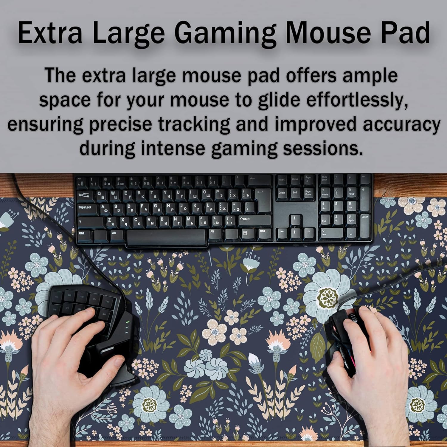 Office Desk Pads Floral Pattern Jumbo Mouse Pad Gaming Mousepad Large Mouse Pads The Desk Mat Non-Slip Rubber Base Waterproof with Stitched Edges 35.4 X 15.7 for Game Office, 4 81M6Z7Rg4 L. AC SL1500 - northernschoolofshiatsu.co.uk