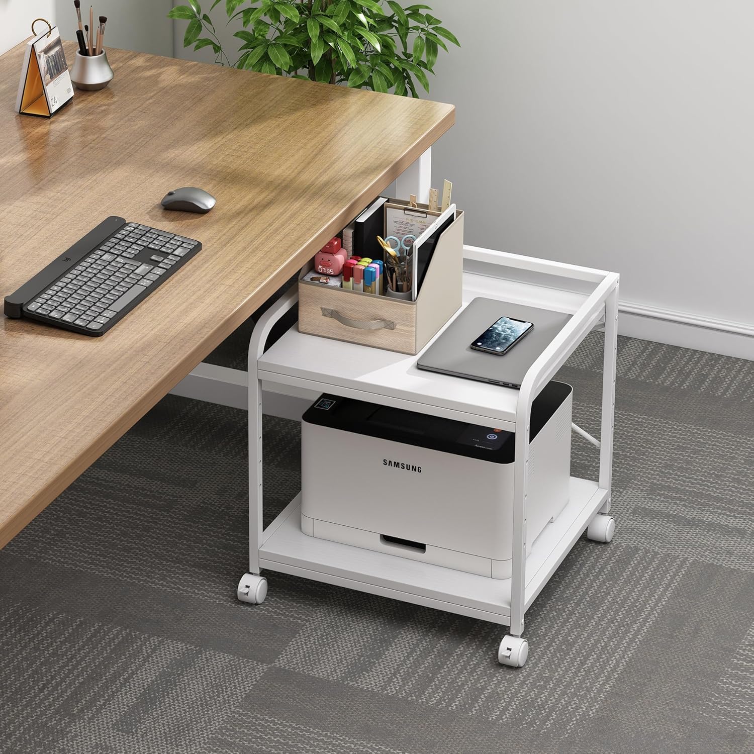 2 Tier Under Desk Printer Stand with Storage, 20 Inches Deep Large Printer Table with Height Adjustable Shelf, Rolling Printer Cart with Wheels for Home Office - Black 15 81M6uYpSwCL. AC SL1500 - northernschoolofshiatsu.co.uk