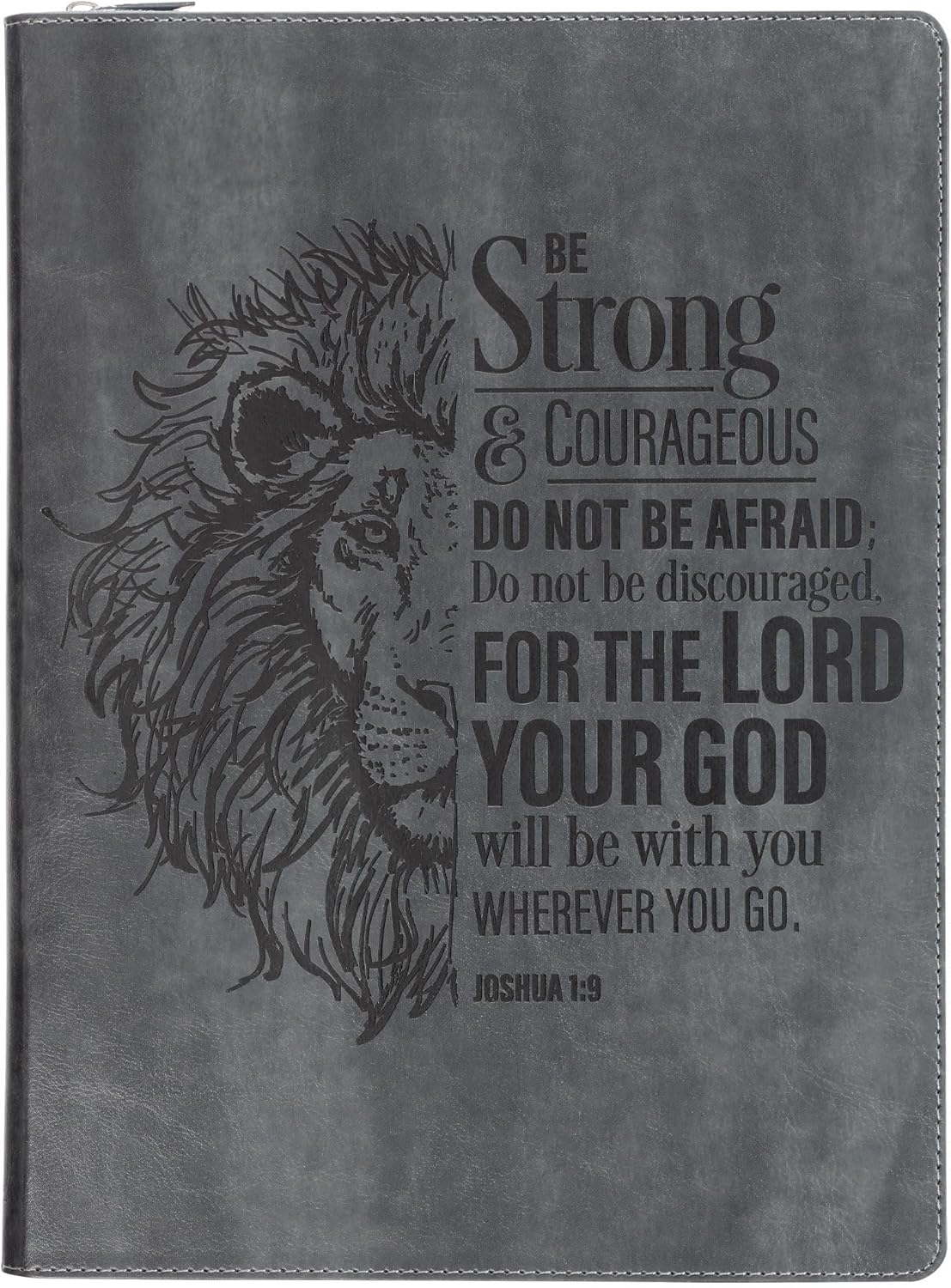 Christian Art Gifts Premium Vegan Leather Zippered Inspirational Scripture Portfolio for Men & Women: Strong & Courageous Lion, Padfolio Folder, Notepad, Pen/Highlighter Combo, Slots, Charcoal Black 14 81MLpGnNhlL. AC SL1500 - northernschoolofshiatsu.co.uk
