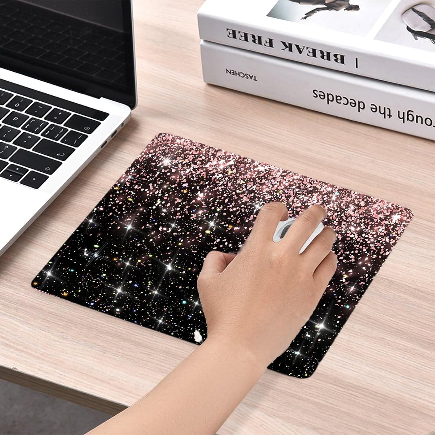 Mouse Pad Diamond Silver Glitter Sparkle Mousepad Bling Desk Accessories Gaming Bling Rubber Pads for Laptop, One Size 107 81MWBCAac4L. AC SL1500 - northernschoolofshiatsu.co.uk
