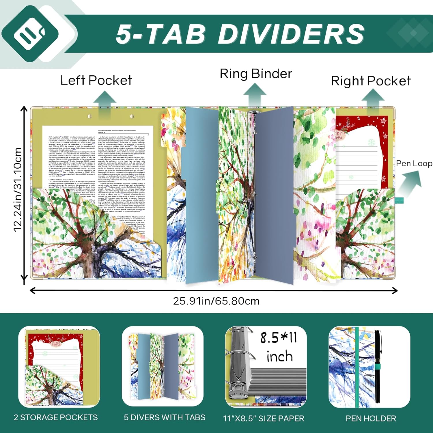 2 Inch 3 Ring Binders for Letter-Size 11" x 8.5" with 5-Tab Dividers and Low Profile Clipboards Three Ring Binder for School Class Office Supplies, Rose Floar 76 81MgQrWFFjL. AC SL1500 - northernschoolofshiatsu.co.uk