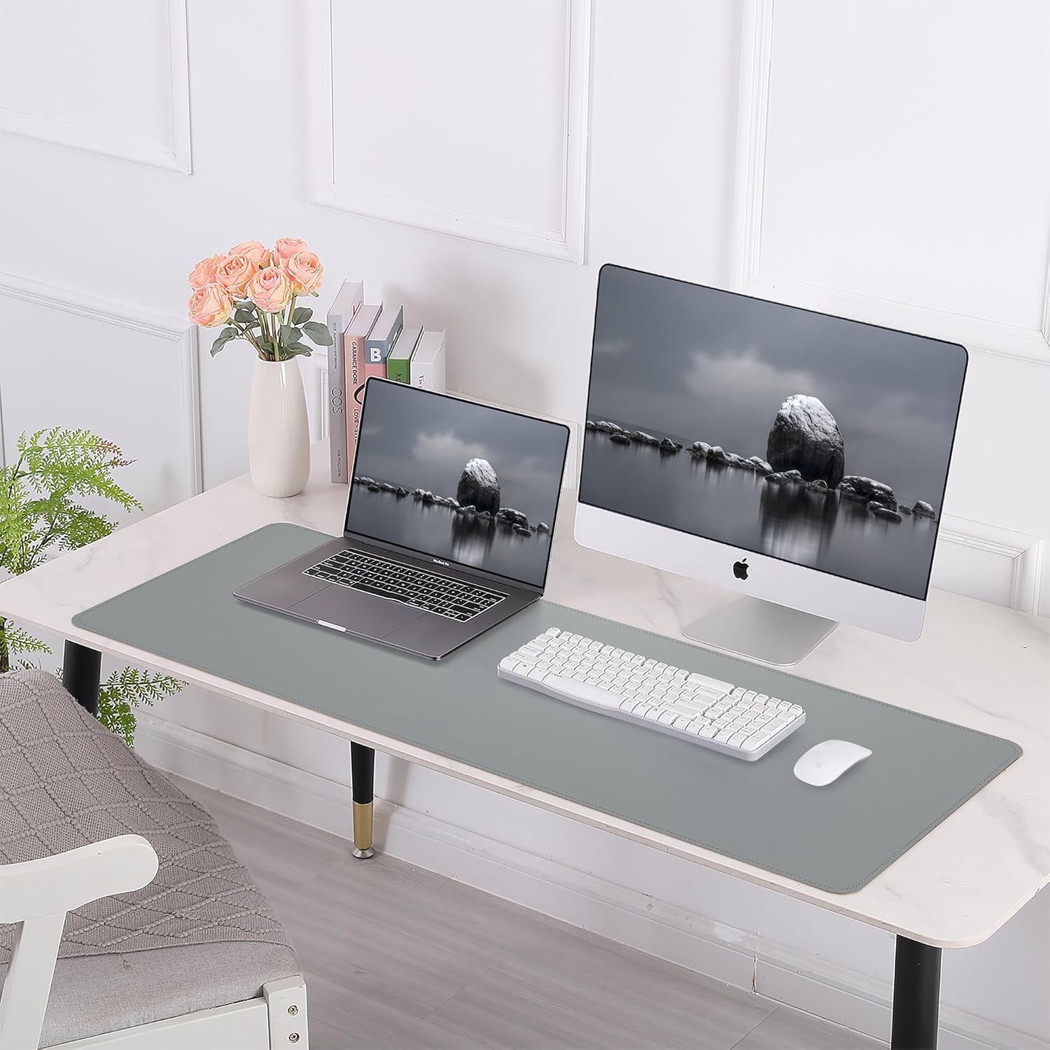 Large Desk Mat 47.2" x 17" Leather Desk Pad Protector with Natural Cork & PU Leather, Non-Slip Office Desk Mat, Large Mouse Pad, Waterproof Desk Blotter pad for Office&Home(Black) 284 81MkvWwvoiL. AC SL1500 - northernschoolofshiatsu.co.uk